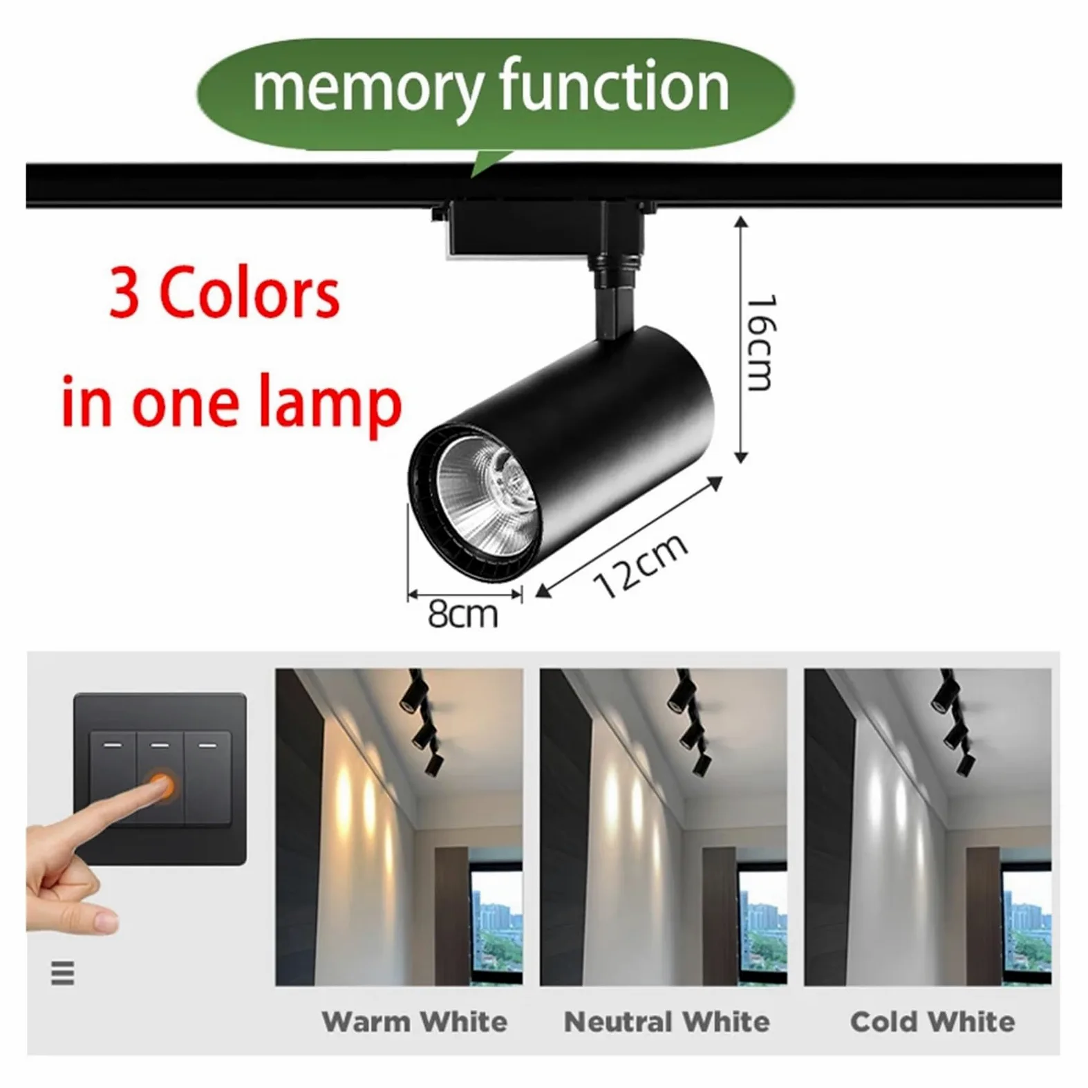 Zestaw Oświetlenia Szynowego LED COB Spot Led System Do Wystroju Domu Kuchnia Sypialnia Światła Lampa Szynowa Reflektory Elastyczny Montaż(3pcs White Body set,30W)