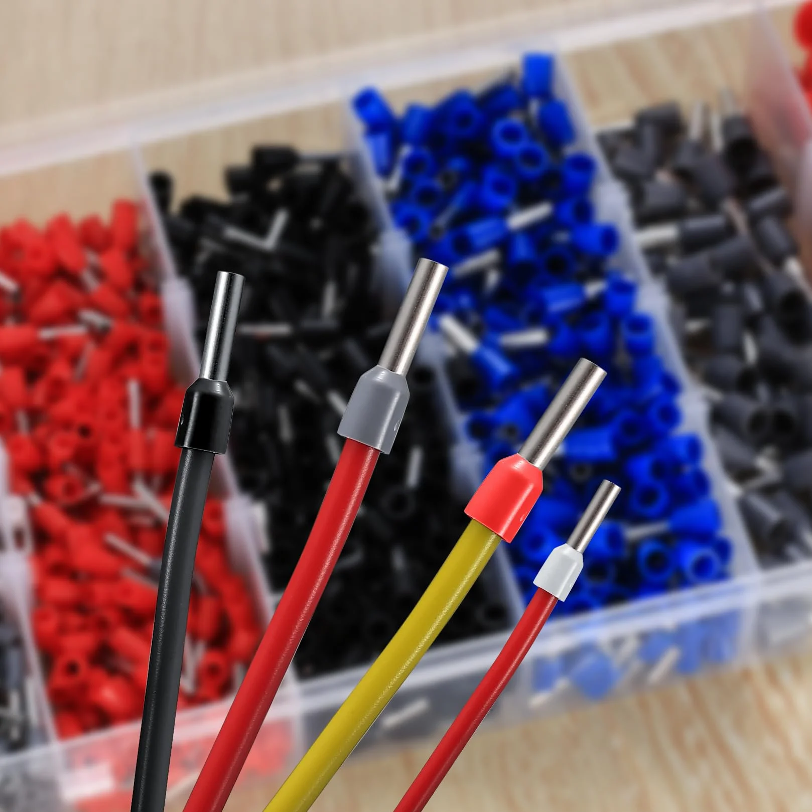 1200 szt. Zestaw tulejek drucianych 0,5-10 mm², tuleje zaciskowy, złącza do kabli, końcówki przewodów elektrycznych