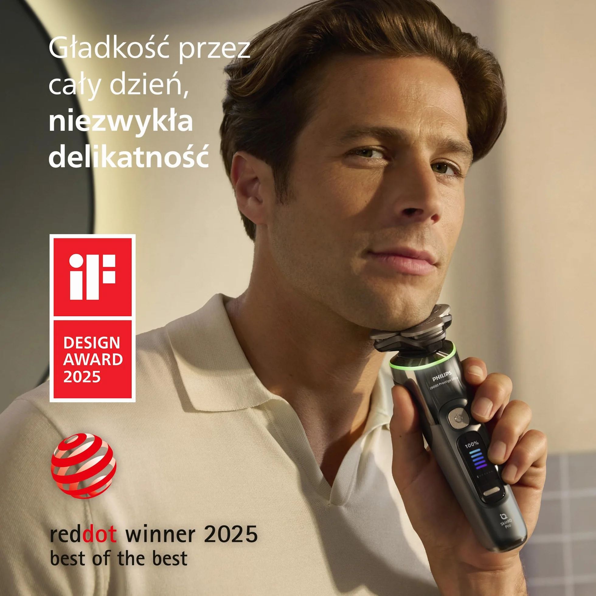 Philips Shaver i9000 Prestige Ultra, golarka elektryczna do golenia na sucho i mokro z technologią Skin IQ Pro, System Triple Lift & Cut, obrotowe 360º ostrza, 5 trybów golenia, Model XP9402/11