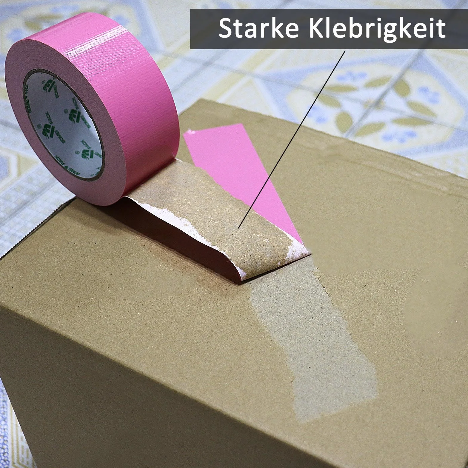 BOMEI PACK Różowa taśma pancerna, wodoodporna, 50 mm x 30 m, 2 rolki, różowa taśma pancerna, taśma klejąca z tkaniny, bardzo mocna, wodoszczelna taśma klejąca