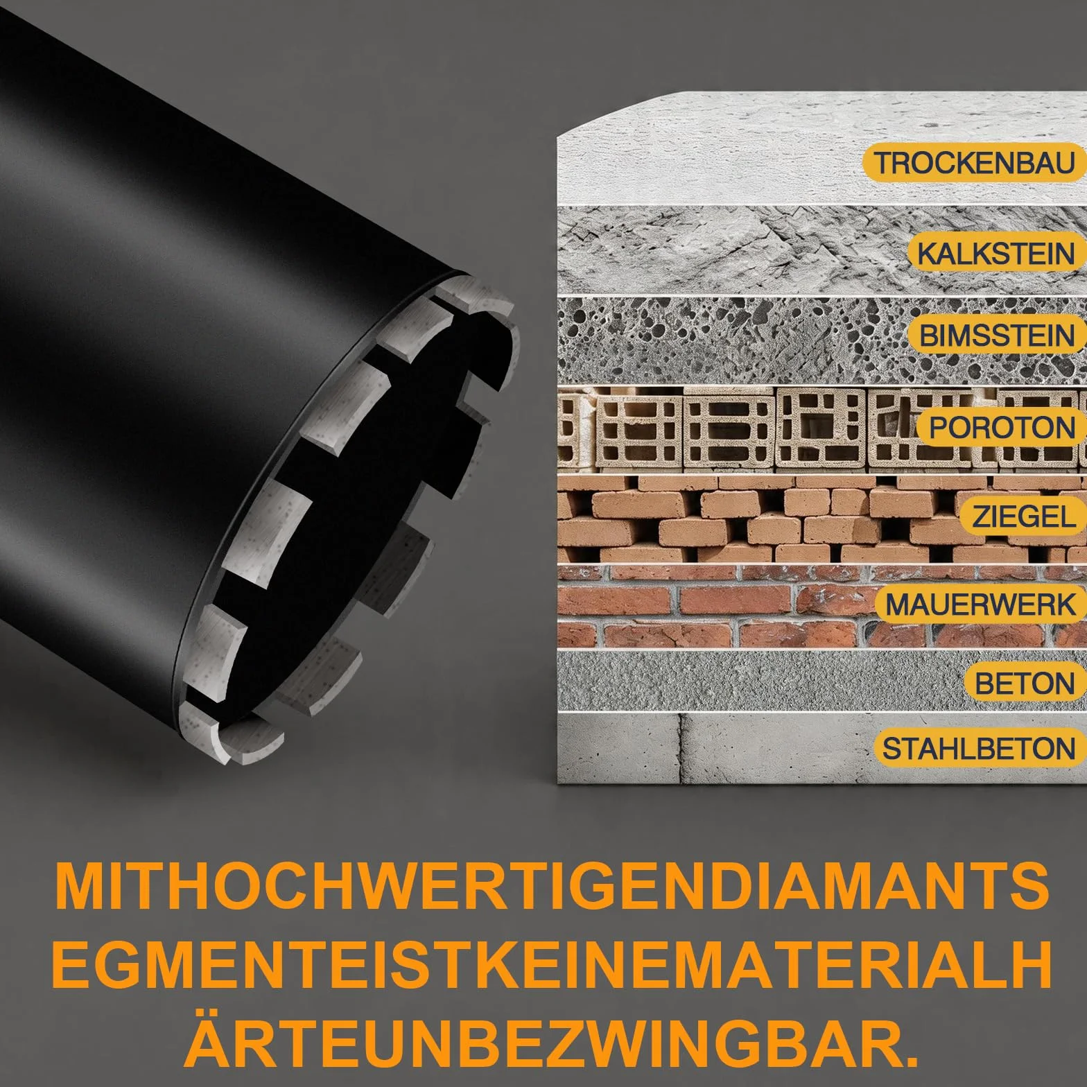 Diamentowa koronka wiertnicza Ø 27 mm z SDS Max, 1 ¼" diamentowa koronka wiertnicza, L 460 mm, pogłębiacz puszek koronka wiertnicza wiertło rdzeniowe wiertło na mokro/sucho, otwornica do płytek do