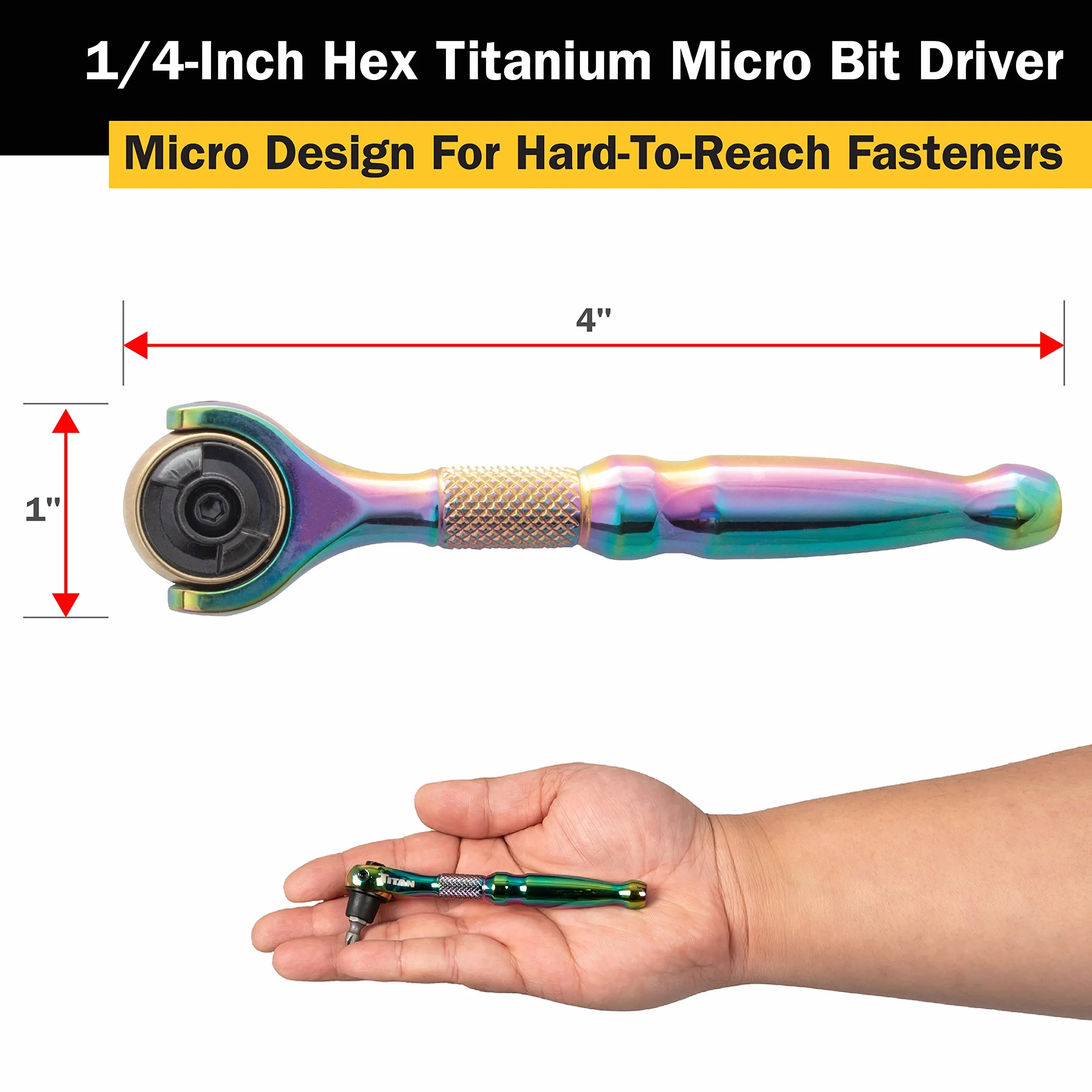 Titan - 1/10.2 cm Tytanowa głowica obrotowa Micro Bit Drive (11327)