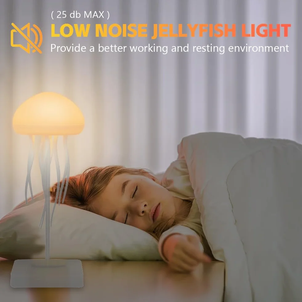 Lampa Jellyfish Led, Lampa Nastrojowa Rgb Z Wielokolorowym Gradientem Meduz, Akumulatorowa Lampa Stołowa Z Meduzami, Sterowana Głosem Lampa Stołowa, Lampa Meduz Na Biurko I Przy Łóżku