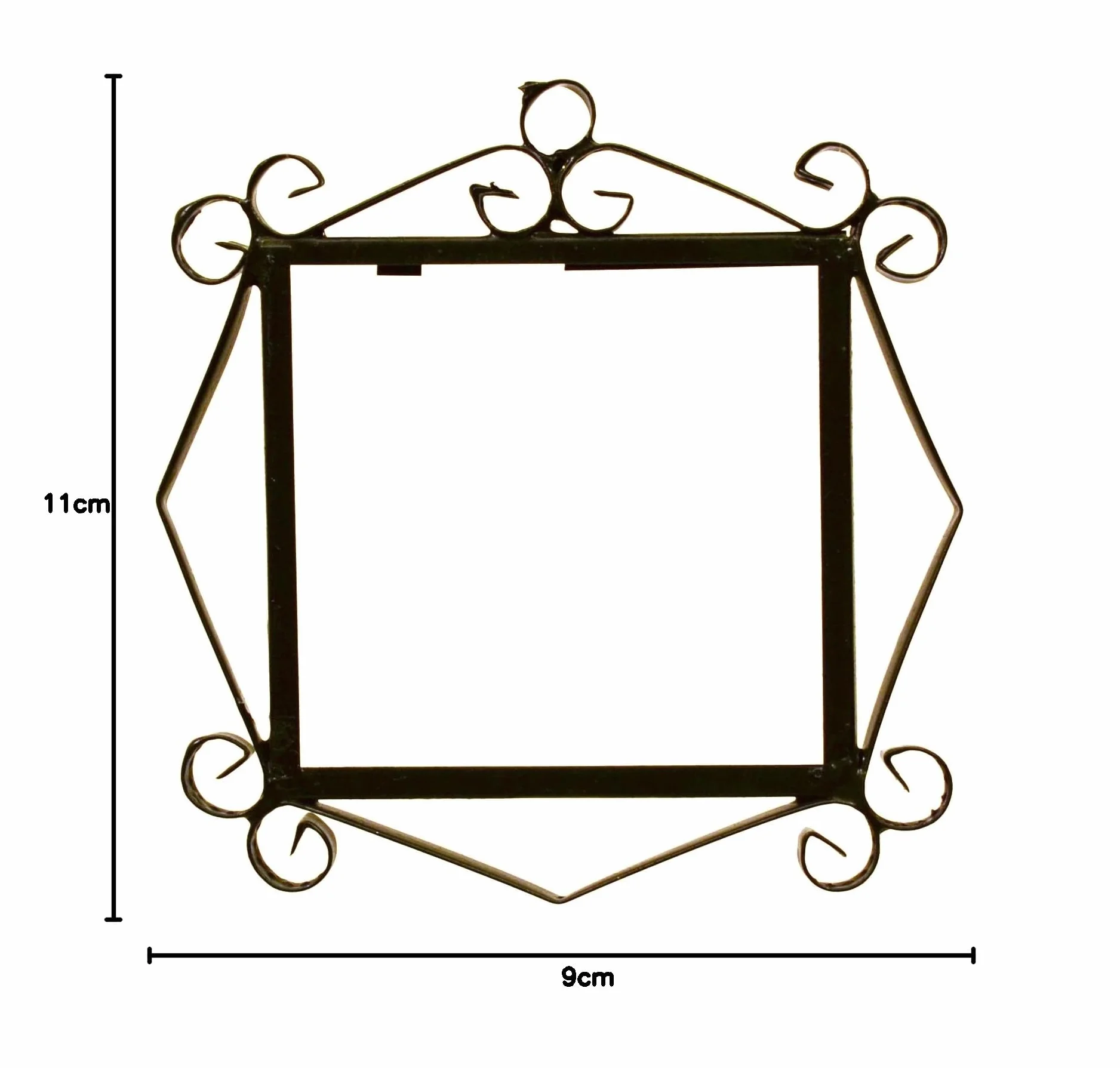 HERRAJE stojak na płytki kwiat mozaika 10,9 cm x 11 cm czarna metalowa rama