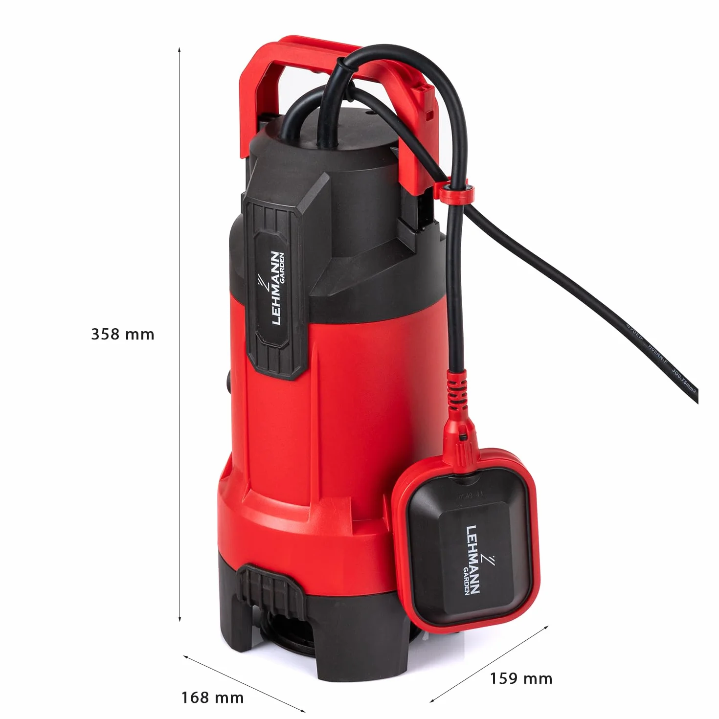 LEHMANN Pompa głębinowa ze zintegrowanym pływakiem do wody brudnej i czystej (750 W, wydajność tłoczenia 20000 l/h, maks. wysokość tłoczenia 10 m), cząstki Ø 35 mm, IPX8