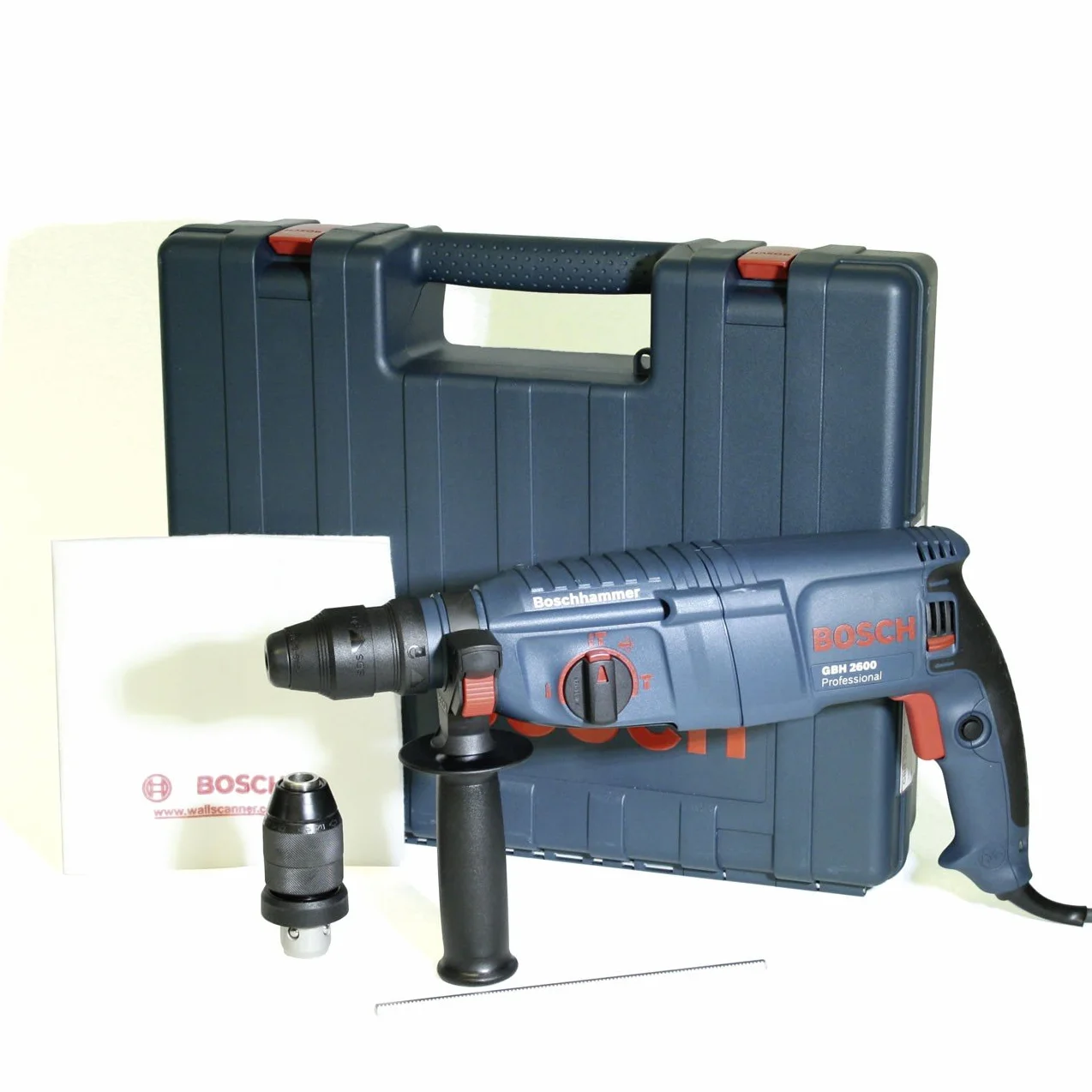 Bosch Professional GBH 2600 młot udarowo-obrotowy, wymienny uchwyt SDS-plus, szybkozaciskowy uchwyt wiertarski 13 mm, 720 W, walizka, 0611254803