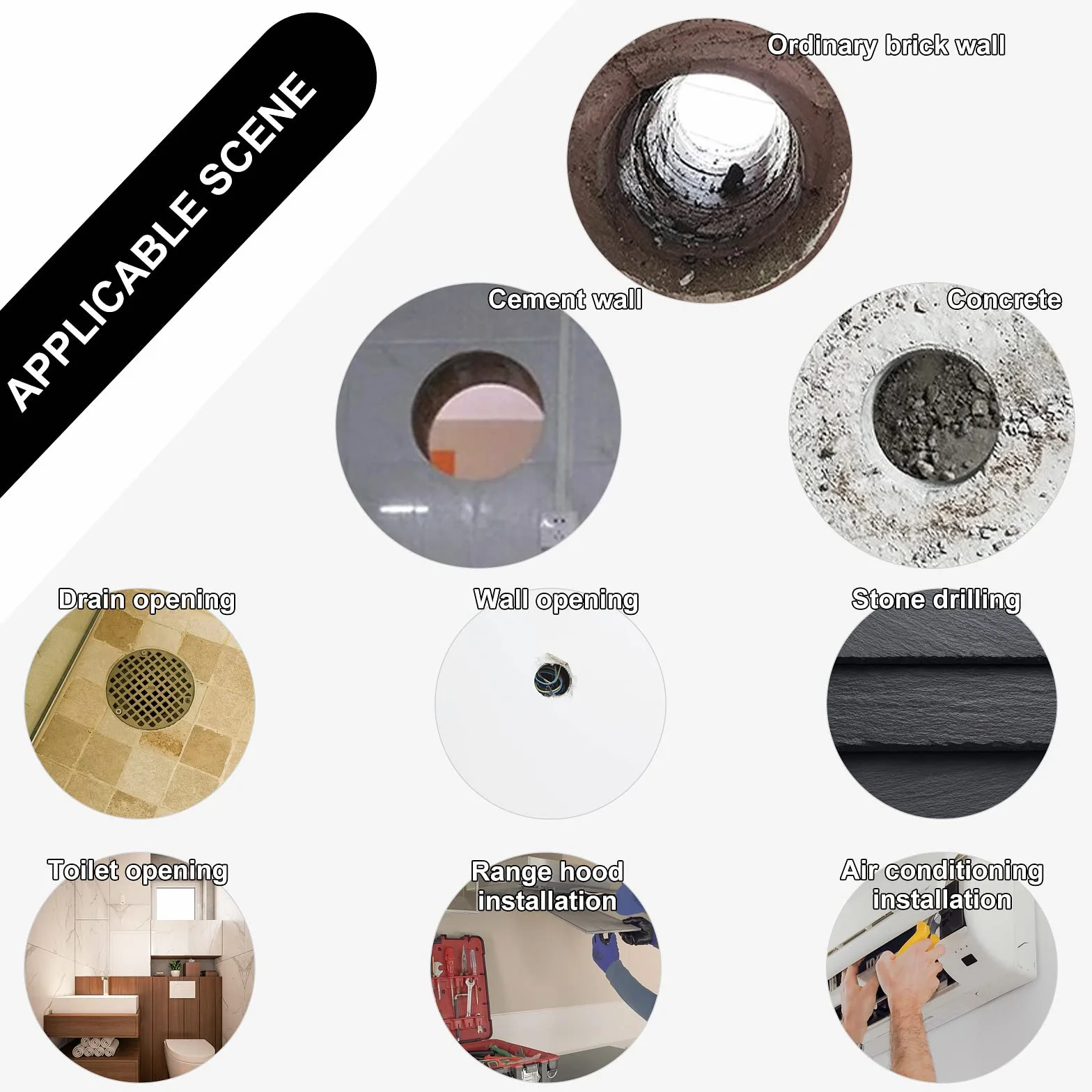 CPROSP 1¼" diamentowa Broca De Corona 68mm, długość geograficzna 420 mm, Diamantina para Perforar en Hormigón, Hormigón Armado, Mampostería y Piedra