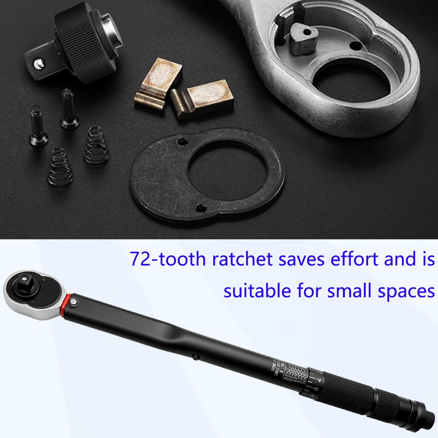 ZKTOOL Zestaw kluczy dynamometrycznych 3 szt., 1/10.2 cm 5-25 NM, 3/8'' 10-60NM, 1/2'' 20-210NM, zestaw kluczy grzechotkowych z mechanizmem szybkiego zwalniania, odpowiedni do większości scenariuszy