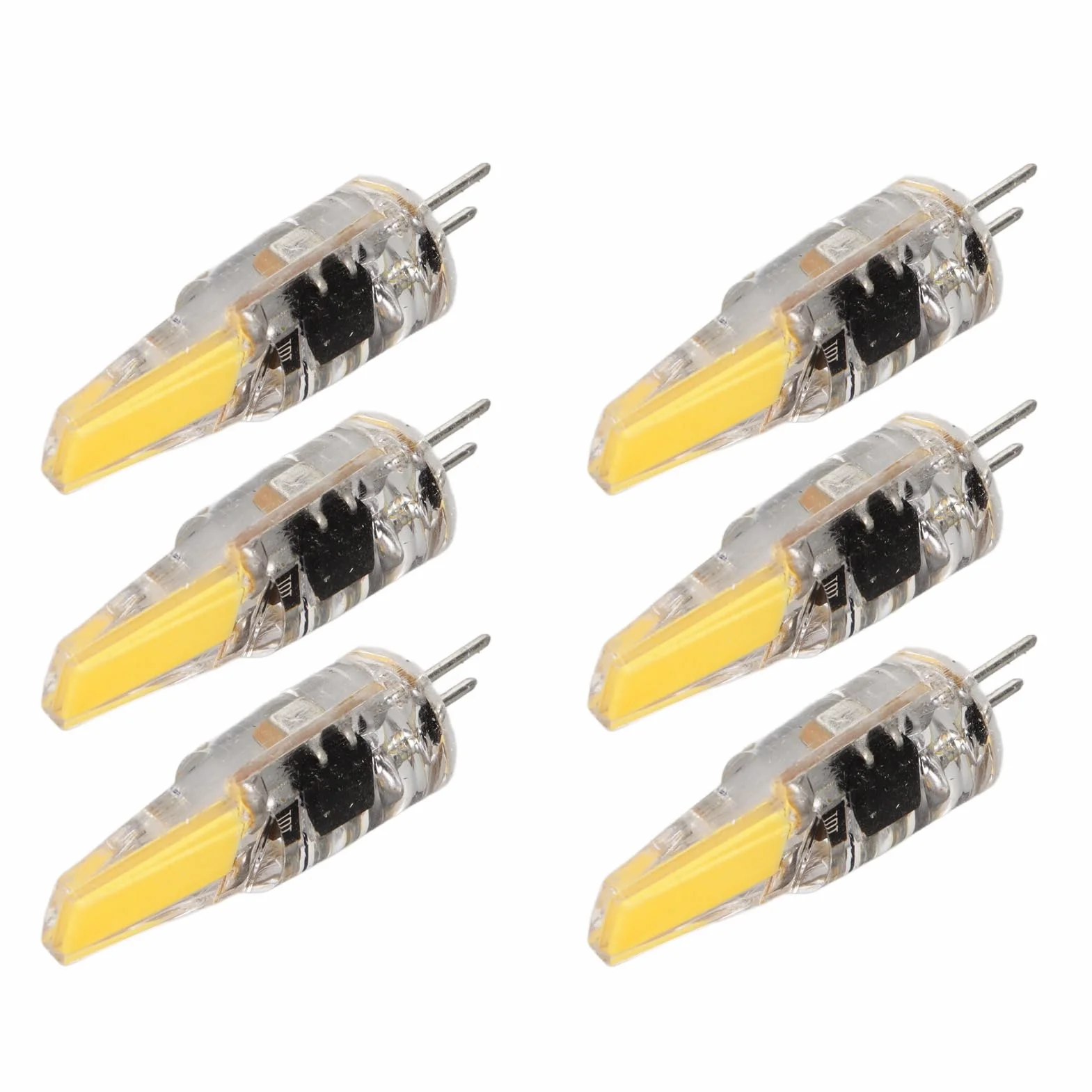Fdit Żarówka LED COB G4 energooszczędna, zmienna, sufitowa, 6 sztuk, 500 lm, 220 V, do domu, biura, przestrzeni handlowej (ciepła biel)