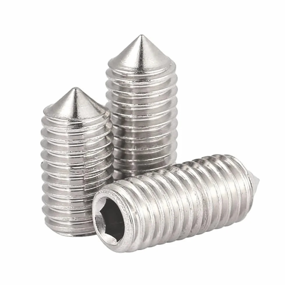 10 sztuk/partia sześciokątny zestaw gniazd sześciokątnych śruba stożek punkt wkręt dociskowy M8 M10 M12 304 ze stali nierdzewnej (Color : 30mm_M8)
