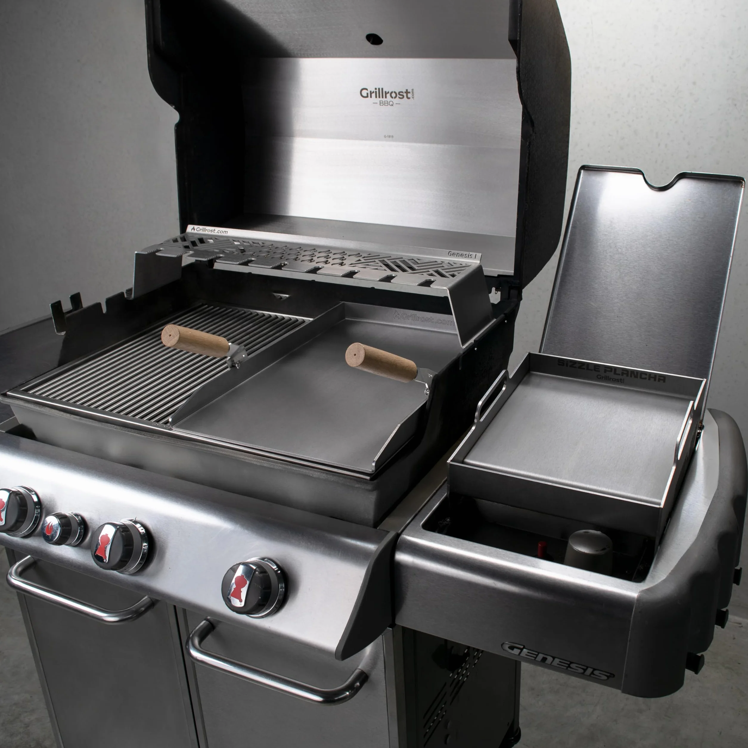 Płyta grillowa ze stali nierdzewnej Plancha 45x34cm 4mm do Weber Genesis I