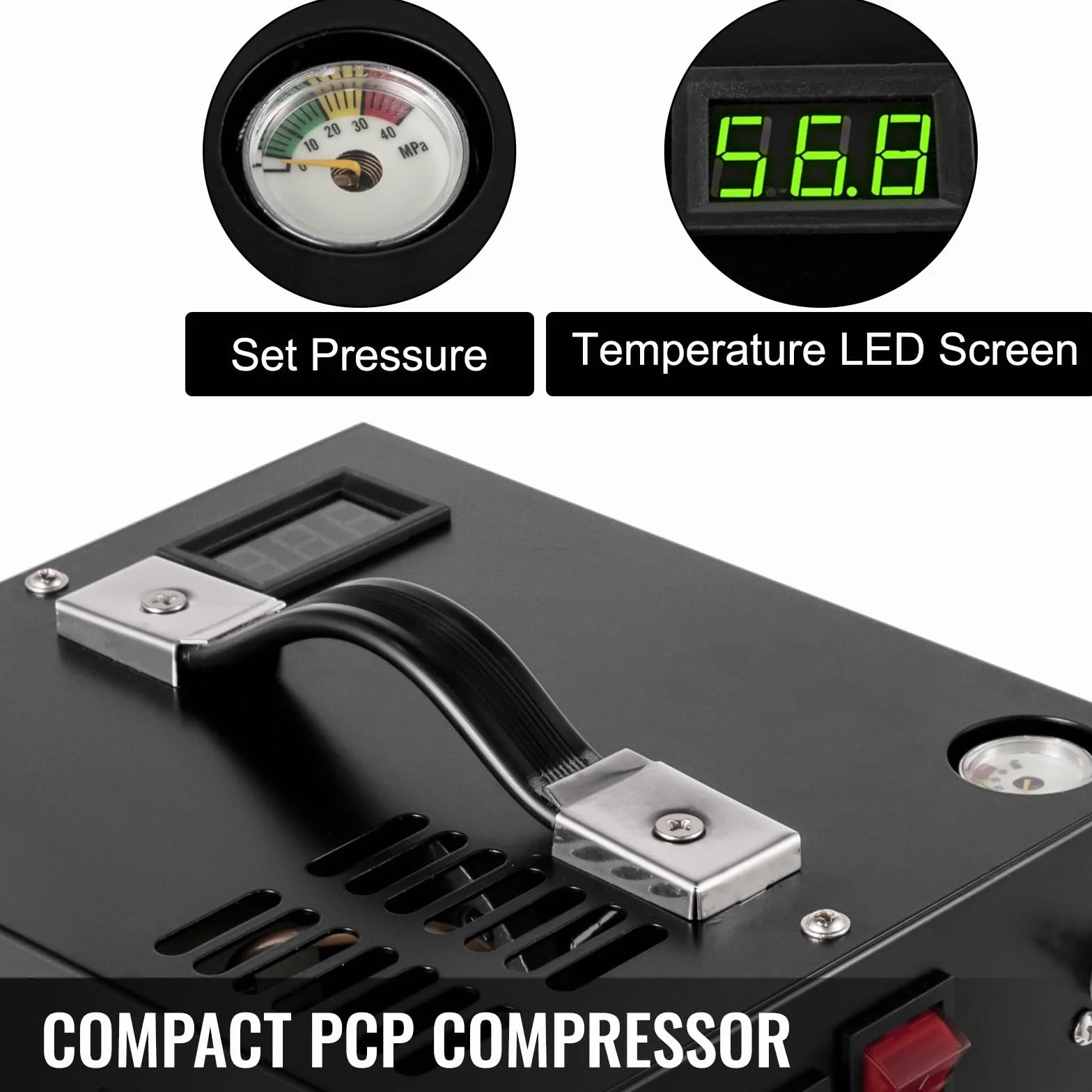 4500Psi 300Bar przenośna pompa sprężarki powietrza PCP 12VDC wysokie ciśnienie z transformatorem do inflatora wiatrówki