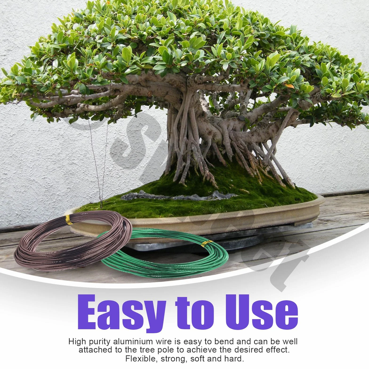 Sweet 6 sztuk linek treningowych bonsai 5 rozmiarów: 0,8/1/1,5/2/3 mm, łącznie 82 stopy z obcinaczem do drutu, zestaw narzędzi do drutu aluminiowego bonsai