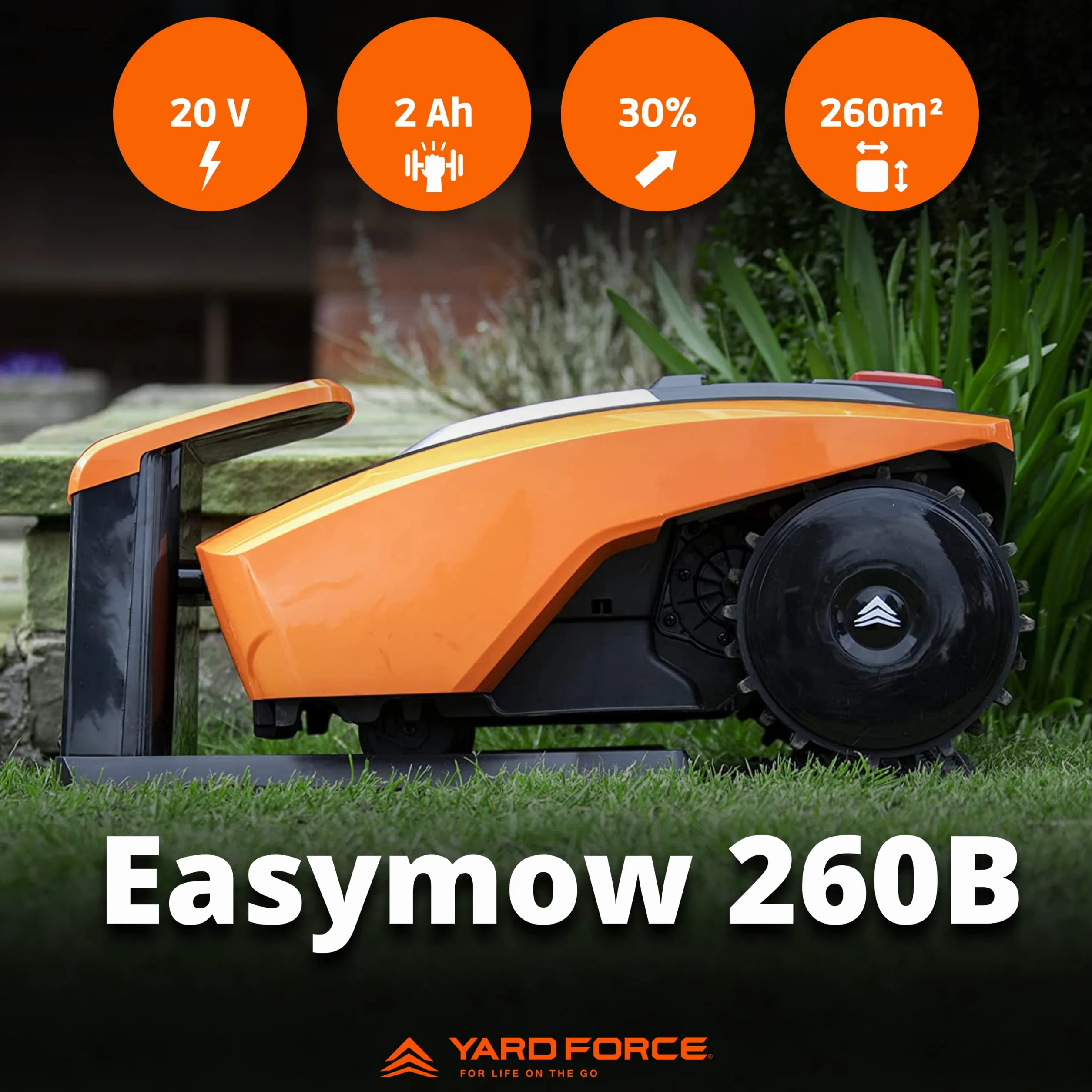 Yard Force Easymow 260B Robot Koszący, Wielokolorowy, Do 260 m²