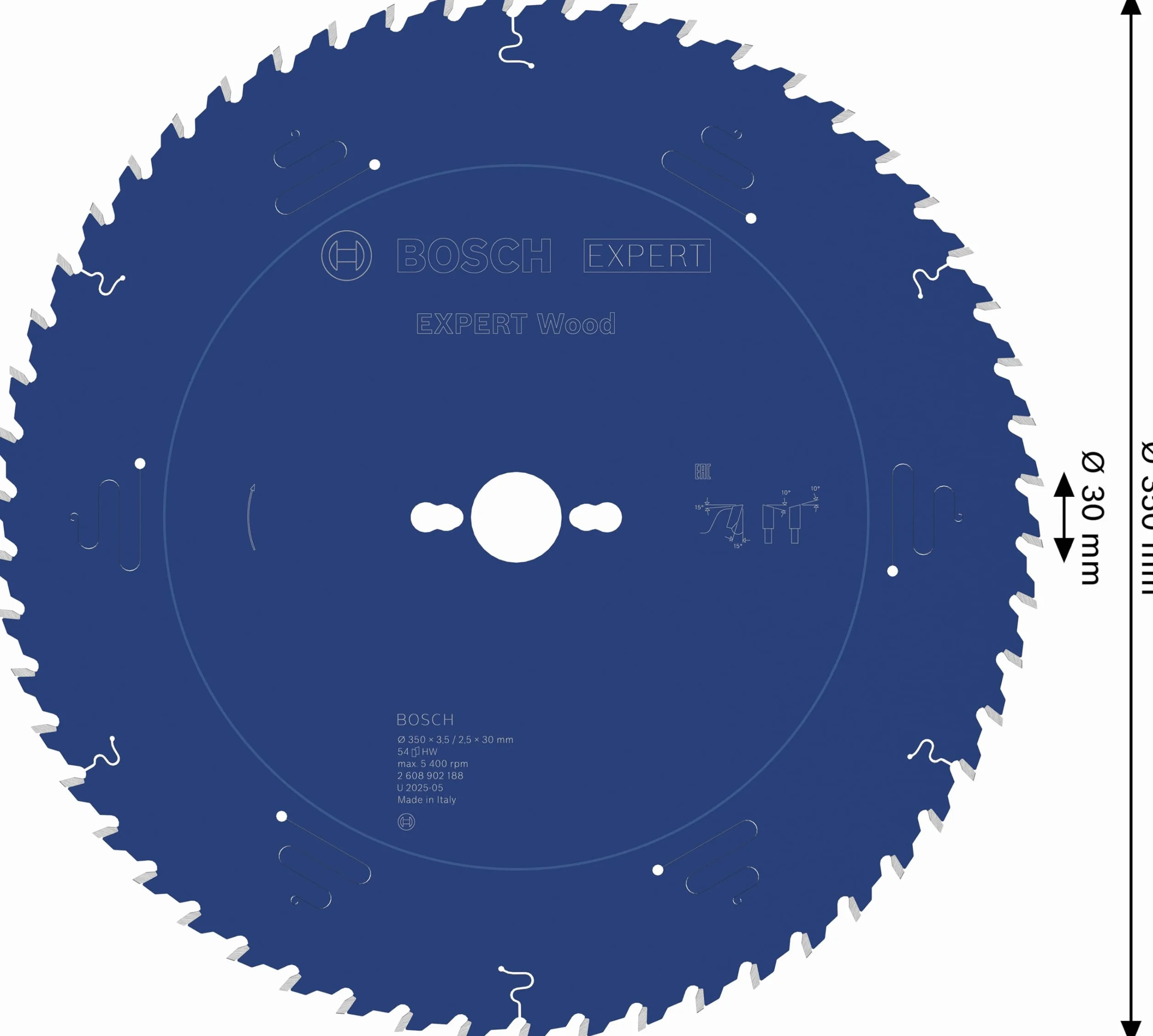 Bosch 1x Tarcza pilarska EXPERT Wood (do Miękkie drewno, Ø mm, Professional Akcesoria Przewodowa stołowa pilarka tarczowa)