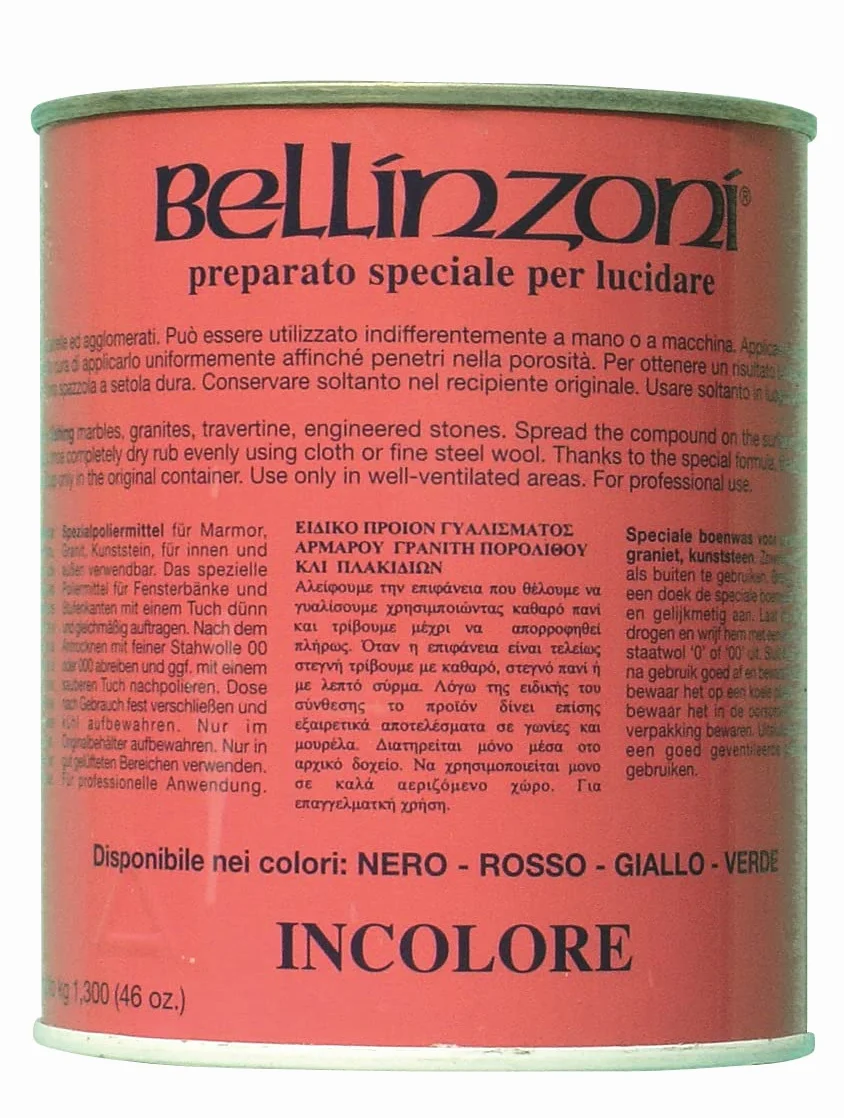 Bellinzoni Twardy wosk, przezroczysty, do marmuru i granitu, rozm. 350