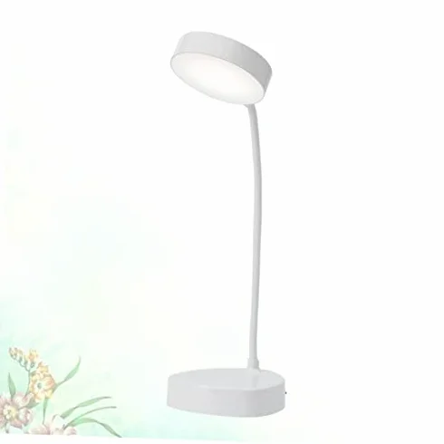 Akumulatorowa lampa biurkowa LED, ściemniana i składana, troszcząca się o oczy lampka na gęsia szyja, do czytania, biura i sypialni, przenośna, elastyczna lampka nocna (biała)
