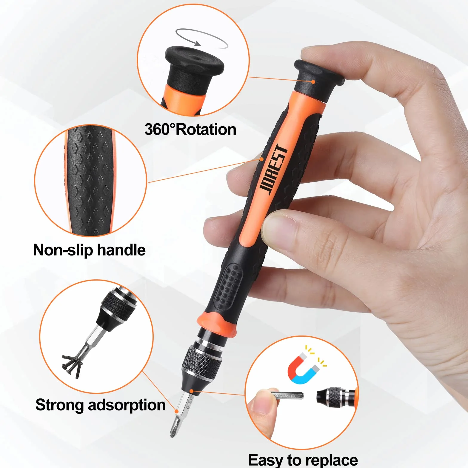 JOREST 24-częściowy zestaw wkrętaków precyzyjnych, mini zestaw narzędzi z Torx T1 T2 T3 T5 T6 T8 T9 T15, Triwing Y00, Star P2/P5, Phillips PH00, -1.5/2.0, itd., do PS4, Switch, laptopa, PC, okularów