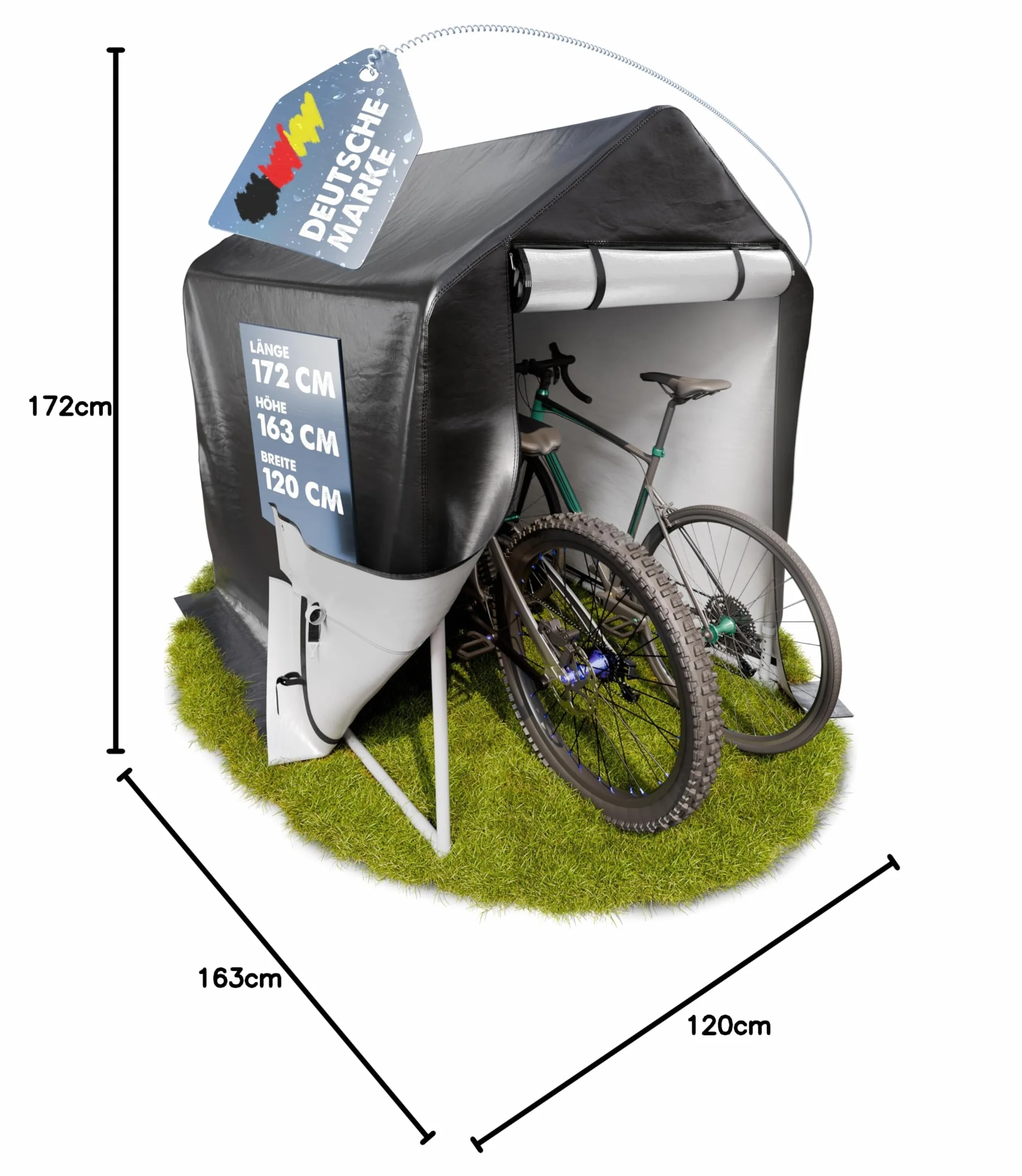 GARLINGO Garaż rowerowy 172x163x120 cm domek na narzędzia