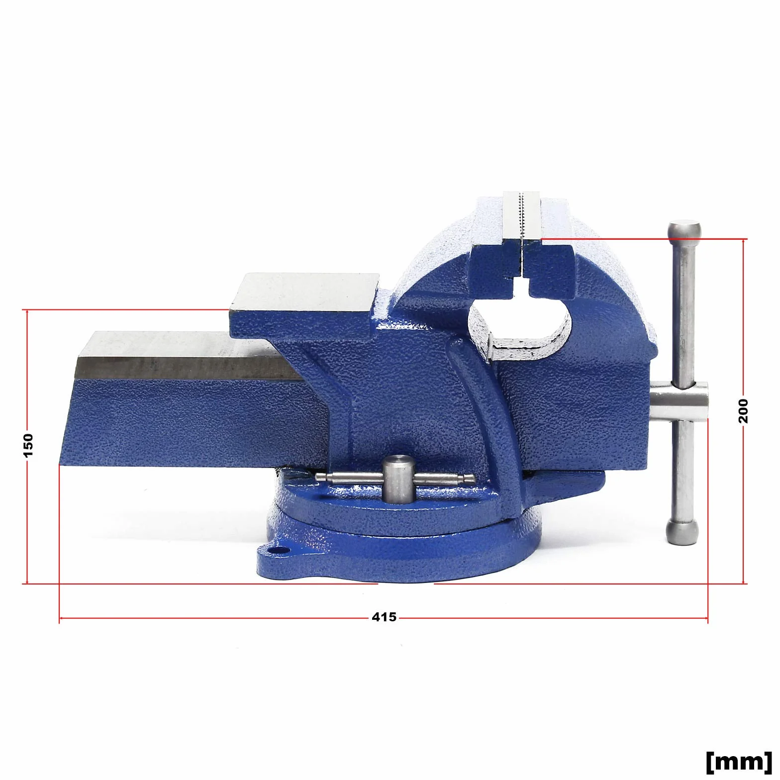 Imadło Wiltec do dużych obciążeń ze szczęką zaciskową 150 mm, narzędzie zaciskowe z kowadełkiem do dużych obciążeń na stole warsztatowym