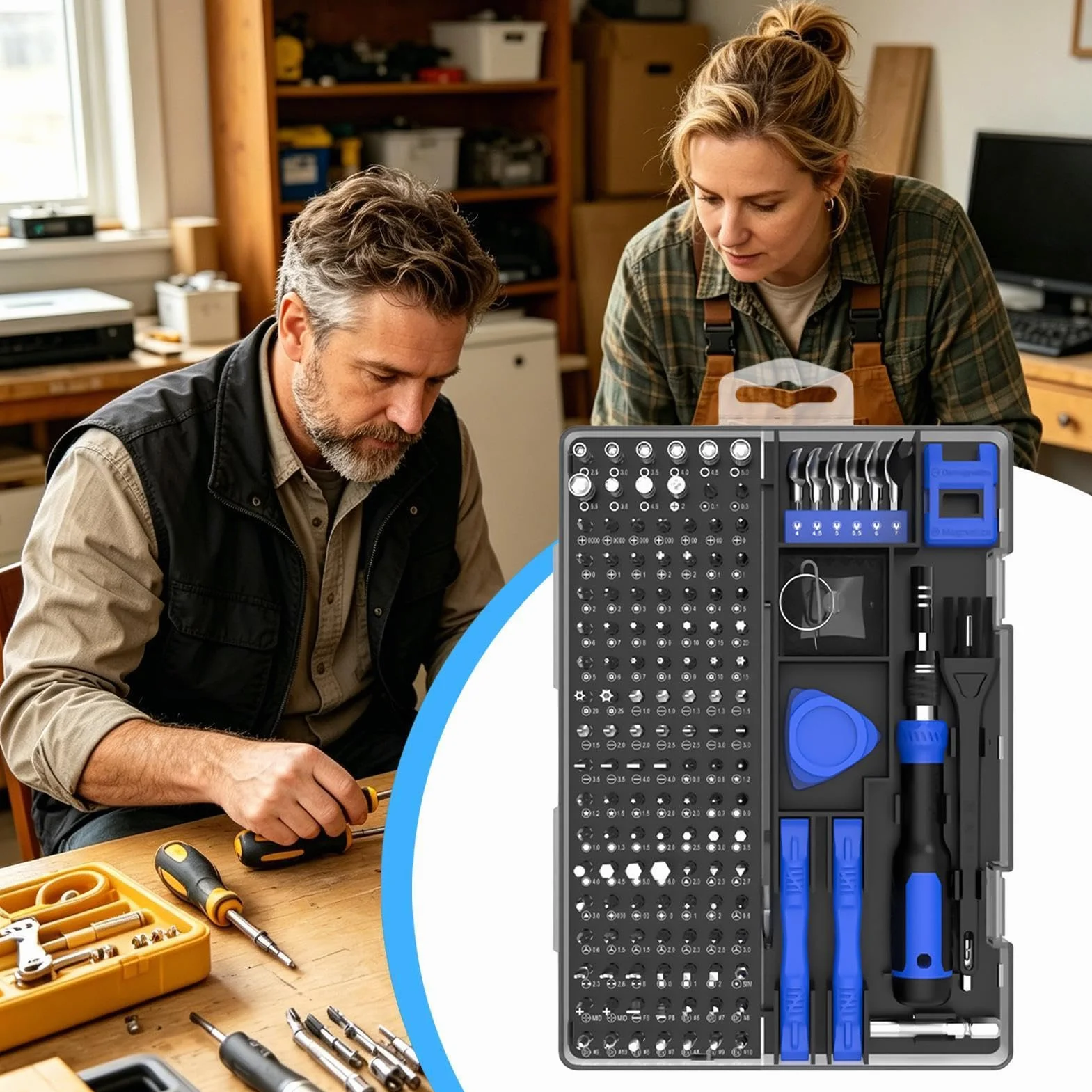 Zestaw precyzyjnych śrubokrętów Ergonomiczne przenośne 160 w 1 narzędzie z | Precyzyjny Śrubokręt do Napraw Domowych Do warsztatu przemysłowego, komputera, laptopa, urządzeń