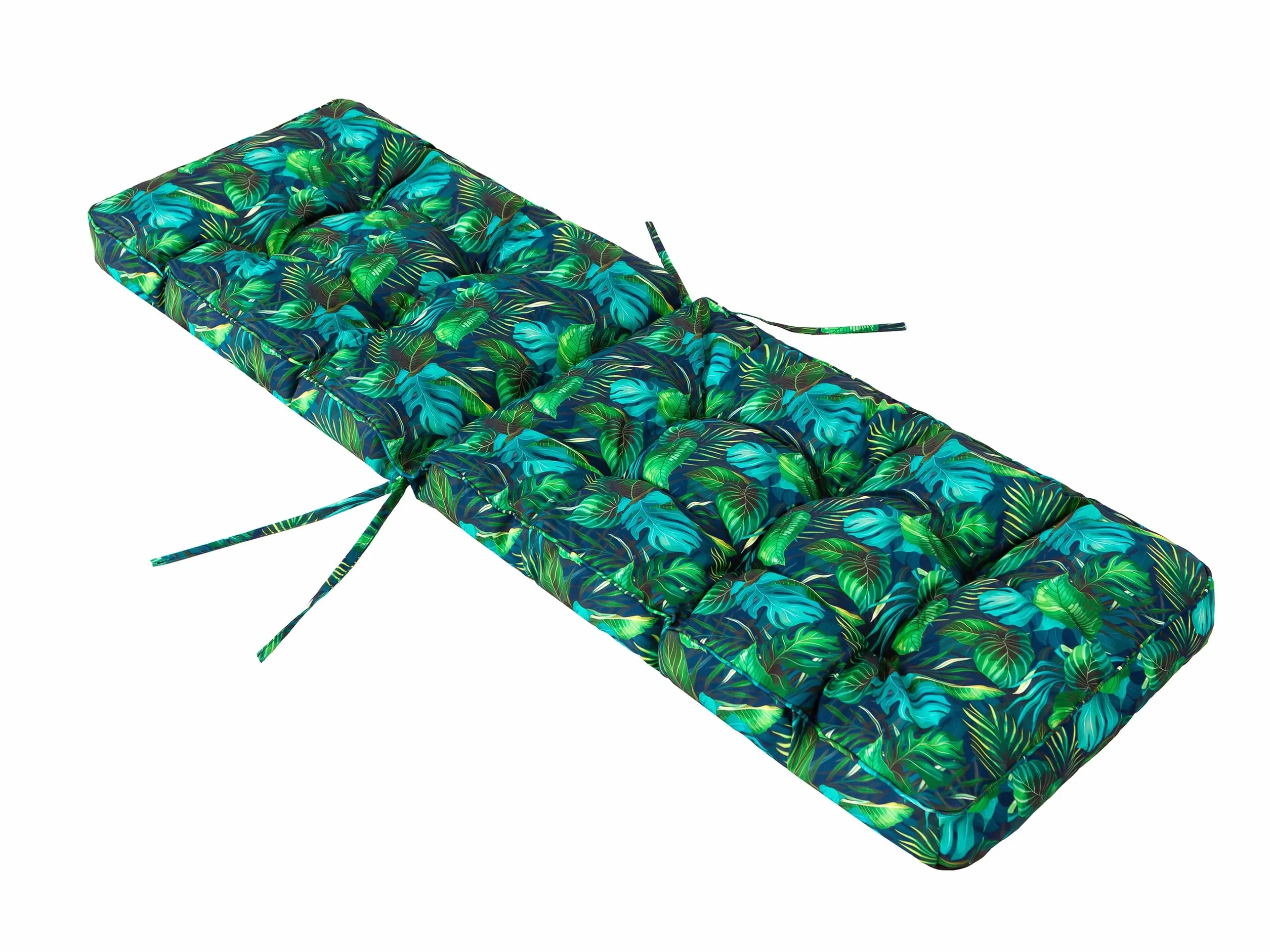Poduszka na leżak ogrodowy 50 x 160 cm niebieskie liście PillowPrim