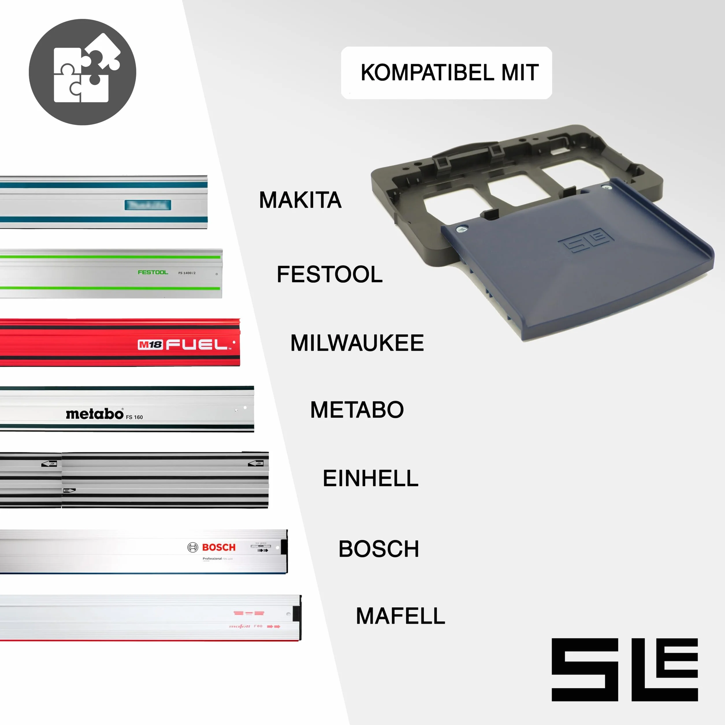 SLE profesjonalny adapter prowadnicy do Bosch GST 12V-70 adapter do wyrzynarki Makita/Festool/Bosch/Mafell/Einhell/Milwaukee/Metabo