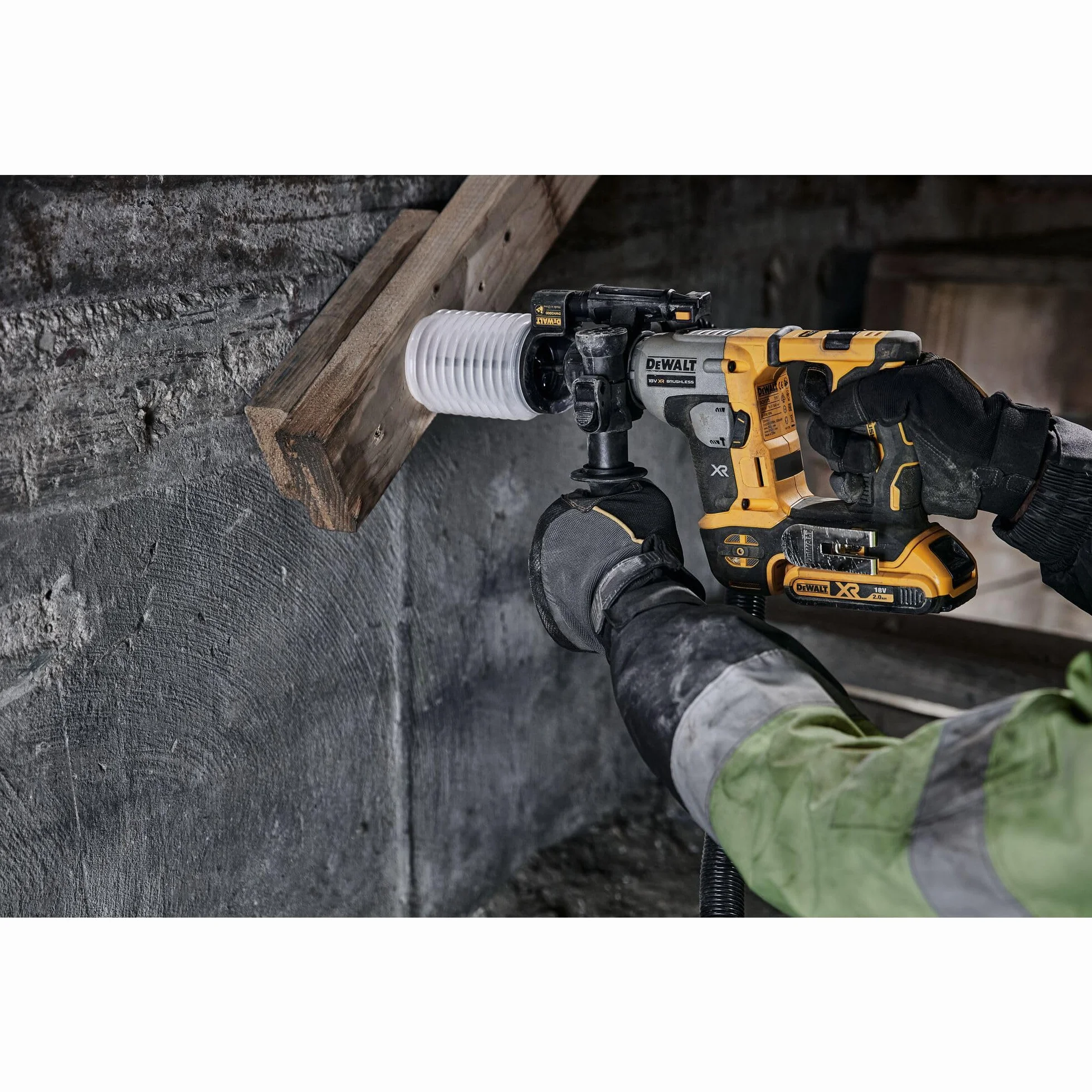 Dewalt 18 V SDS-plus akumulatorowy młot udarowo-obrotowy DCH172NT (16 mm, bezszczotkowy silnik, elektropneumatyczny mechanizm młotkowy, z wbudowanym światłem LED, w zestawie dodatkowy uchwyt, pudełko