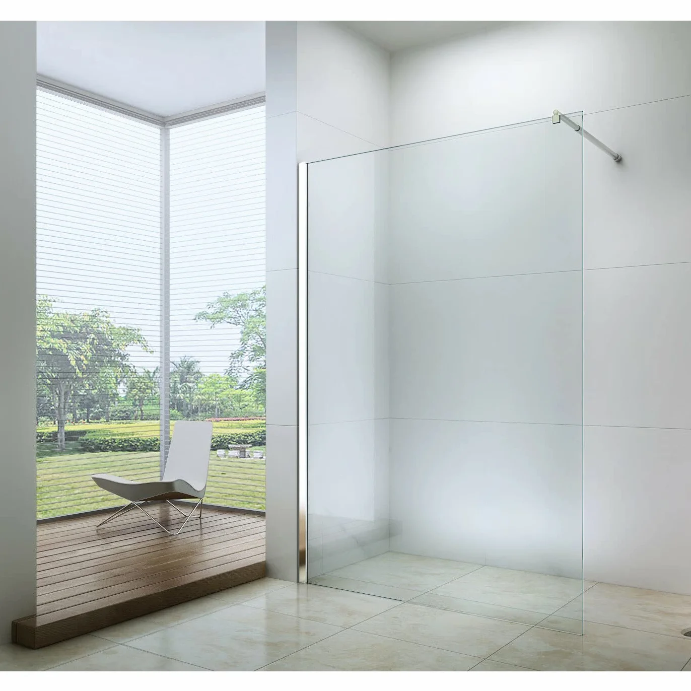 BERNSTEIN Przegroda prysznicowa Szkło Kabina prysznicowa bez brodzika Walk-In Nano ESG Szkło hartowane Echtglas EX101 Szkło przezroczyste 120 x 200 cm