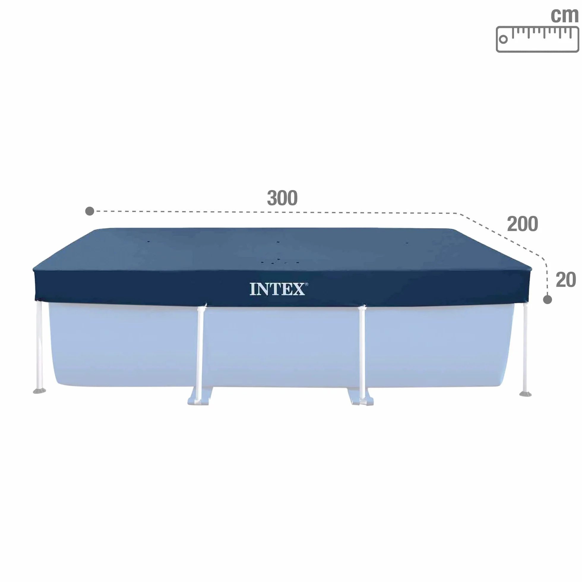 Intex Pokrowiec Na Basen Ogrodowy Plastik Zielony 300 x 200 x 20 cm
