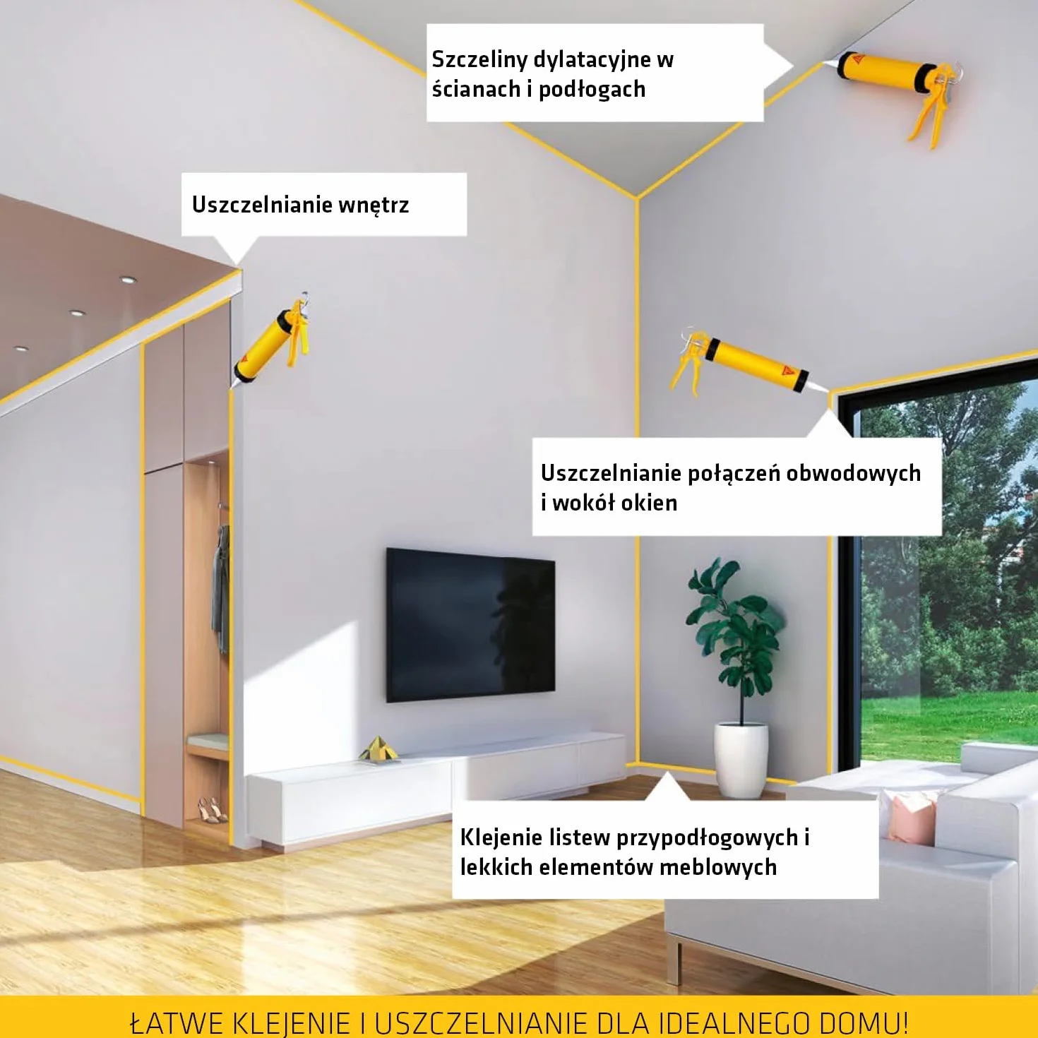 Sika - uniwersalny klej/uszczelniacz - Sikaflex-11FC Purform do użytku wewnątrz i na zewnątrz - przyczepność do wielu podłoży - biały - 300 ml