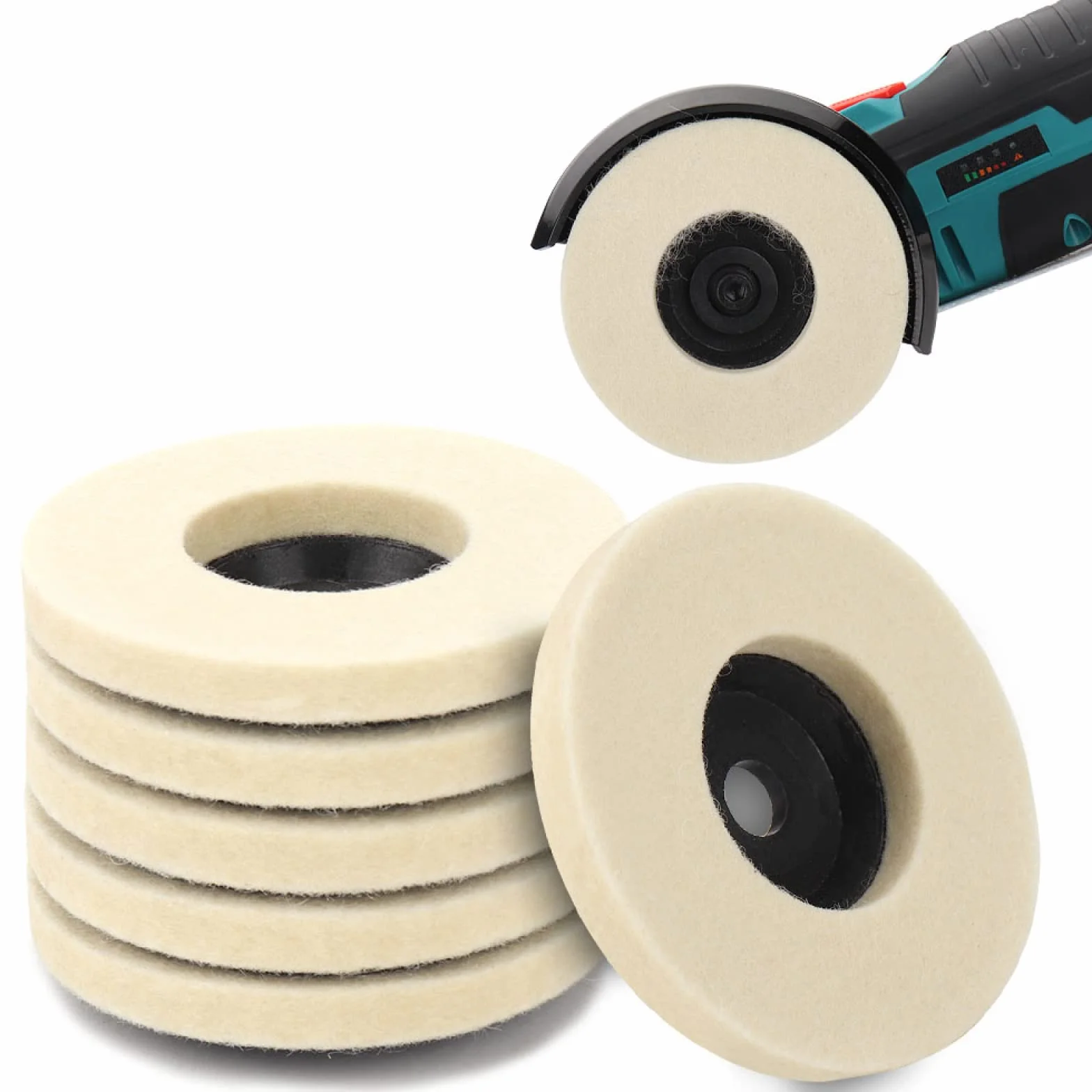 50 mm/75 mm wełniane koła polerskie, podkładki polerskie, szlifierka kątowa, filcowa tarcza polerska, do metalu, marmuru, szkła, ceramiki, 10 szt., 5 cm