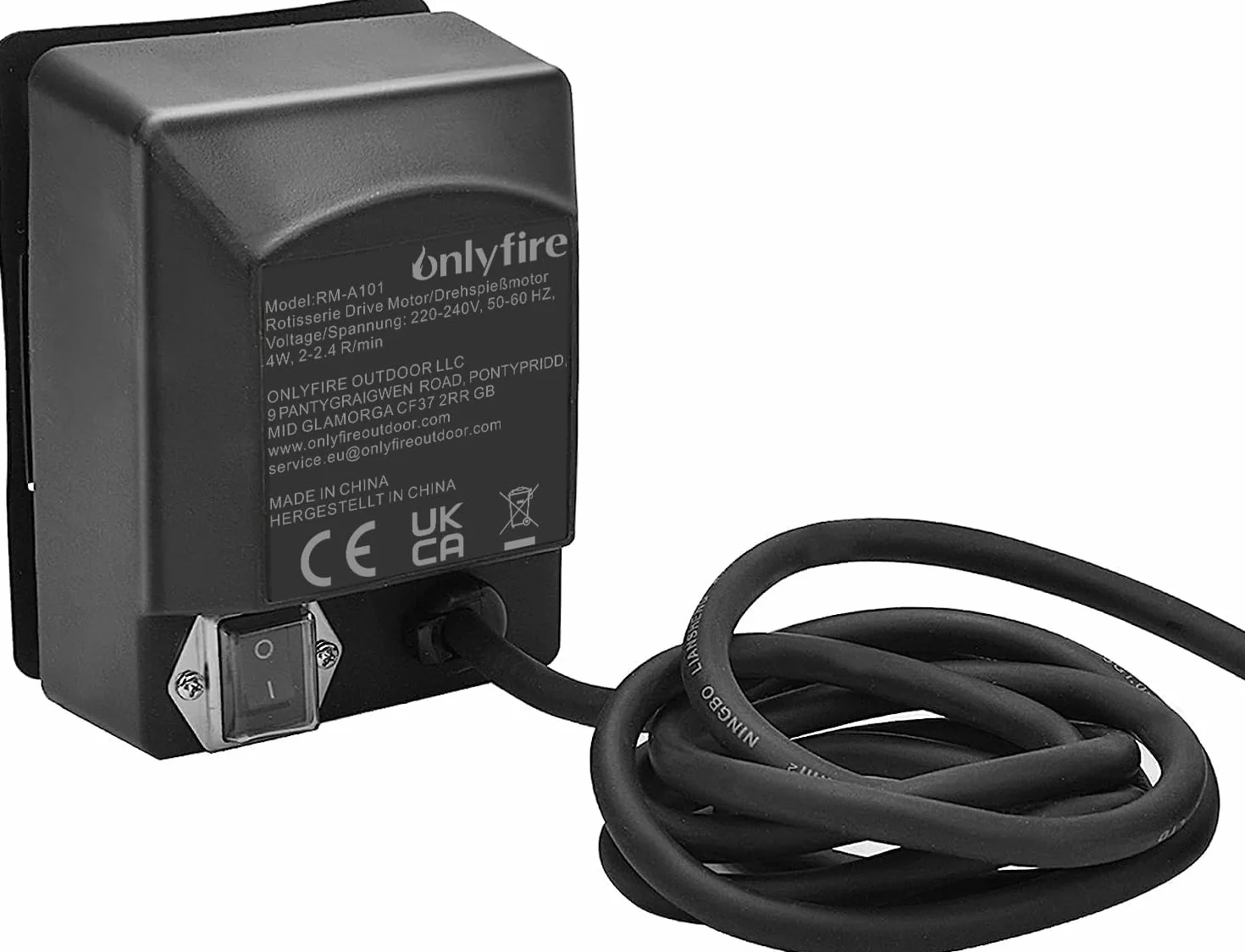 onlyfire Uniwersalny rożen obrotowy 57 cm zestaw do grilla kulistego pasuje Weber 2290 emaliowany czarny