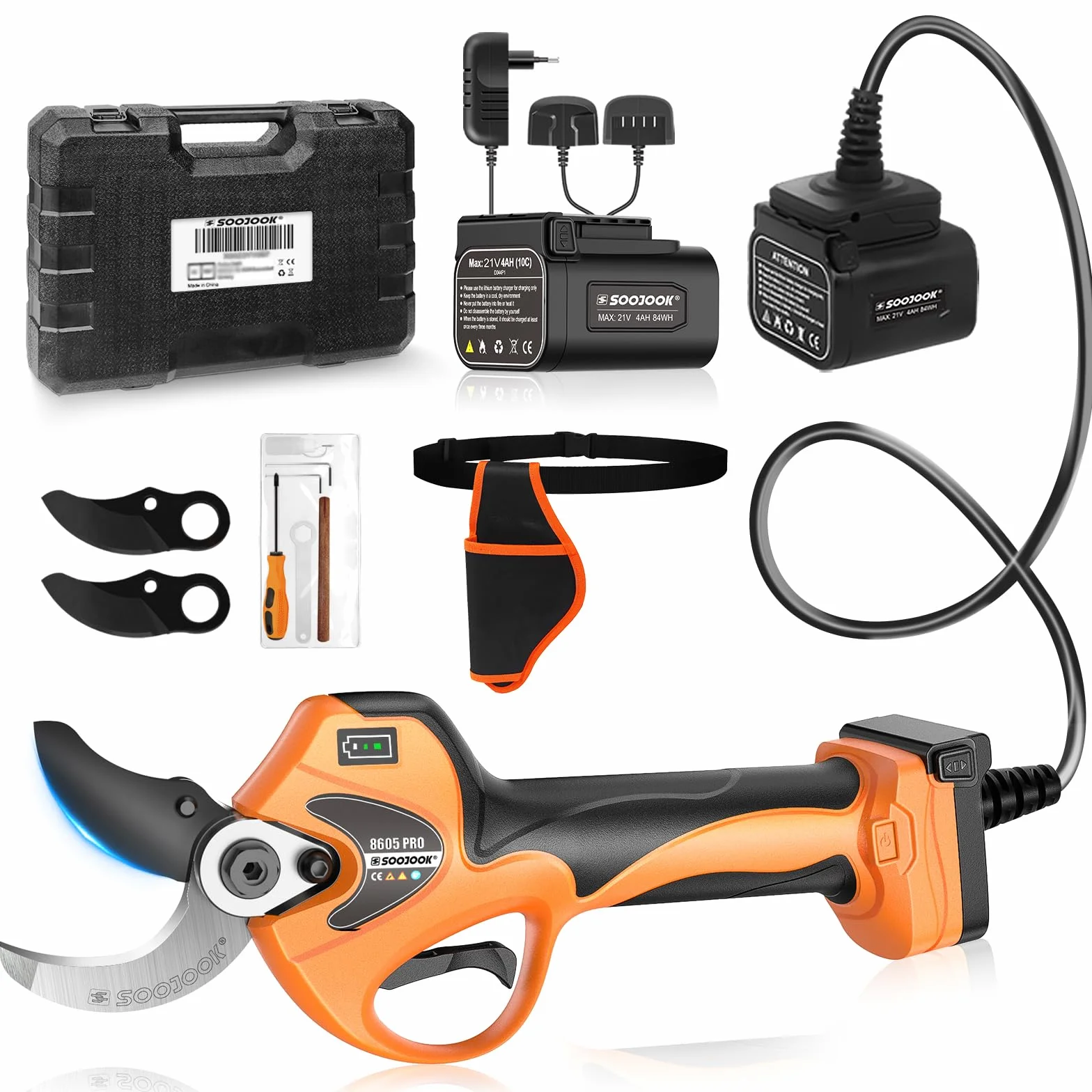 akumulatorowe nożyce do gałęzi 40 mm 2 x 21 V 1050 W 4 A 8605PRO