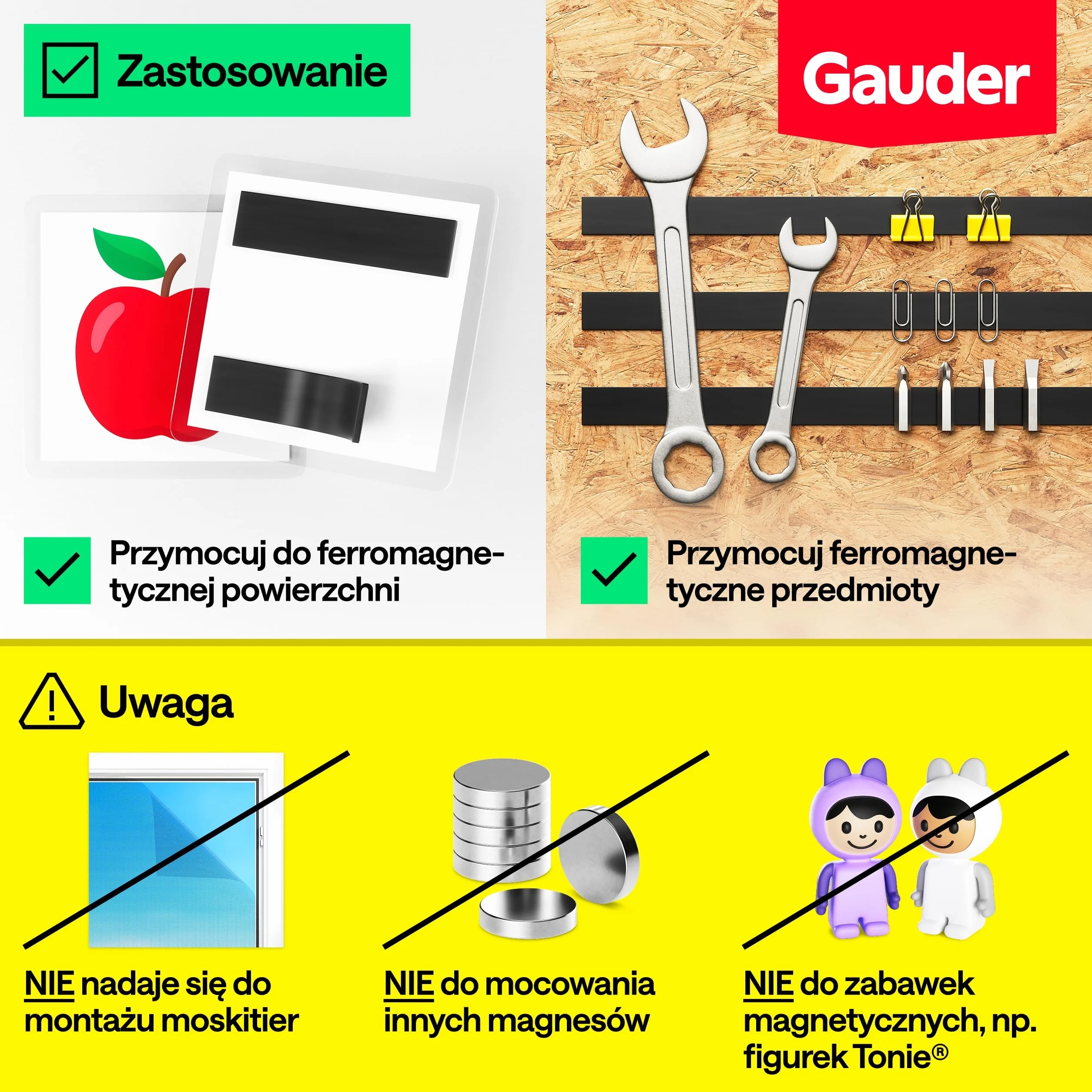 GAUDER Taśma Magnetyczna z Klejem 3M - Samoprzylepny Pasek Magnetyczny do Cięcia - Mocny Magnes z Wysoką Przyczepnością i Trwałą Warstwą 3M (3 m x 15 mm)