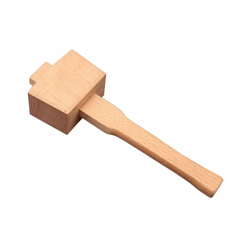 LATRAT 1 szt. młotek z drewna bukowego, profesjonalny młotek do obróbki drewna, narzędzie do obróbki drewna do majsterkowania i stolarstwa, 245 mm