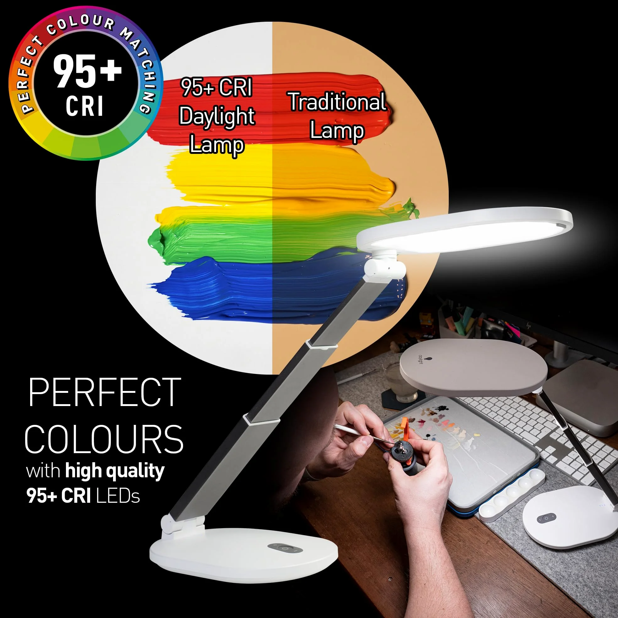 daylight Foldi Go Lampa biurkowa LED, lampka do czytania z akumulatorem, możliwość ściemniania, składana, LED, światło dzienne