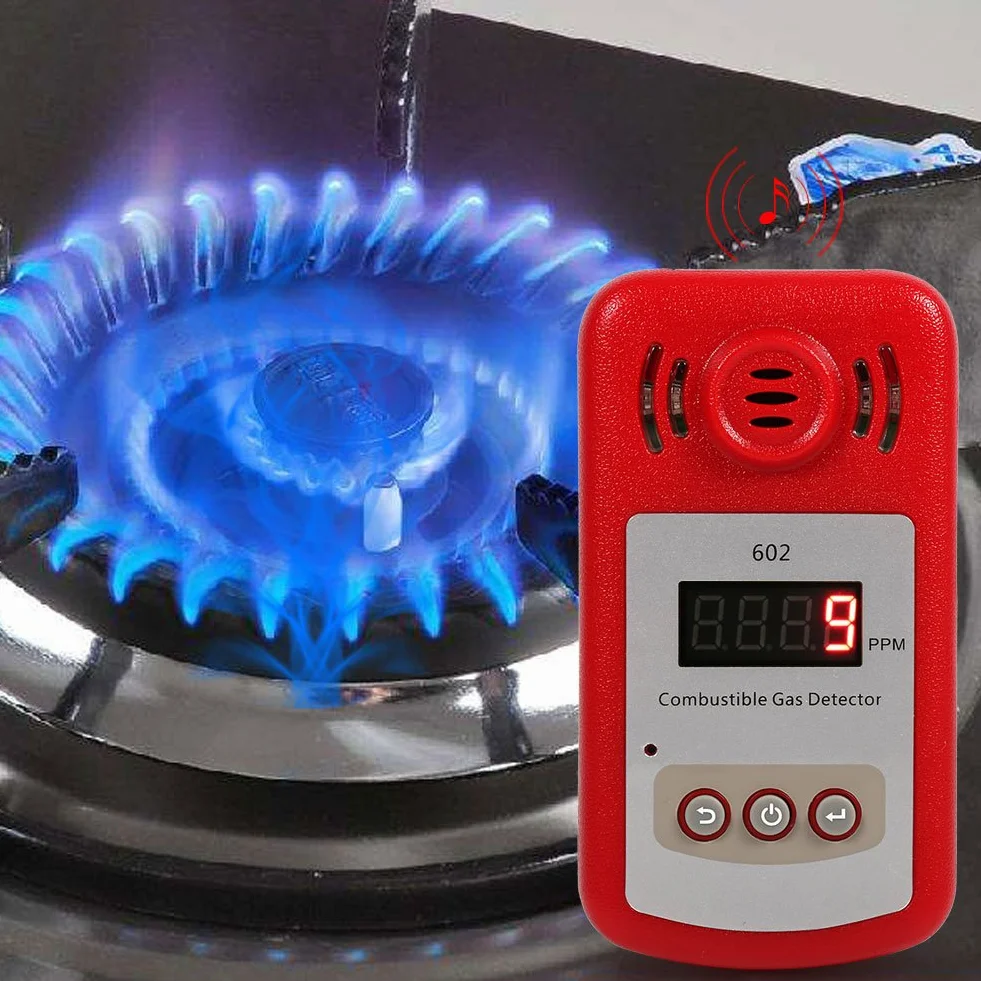 Wiincal Alarm wycieku gazu palnego, 1 szt. Detektor gazu ziemnego 300-10000PPM z alarmem dźwiękowym i lampą błyskową