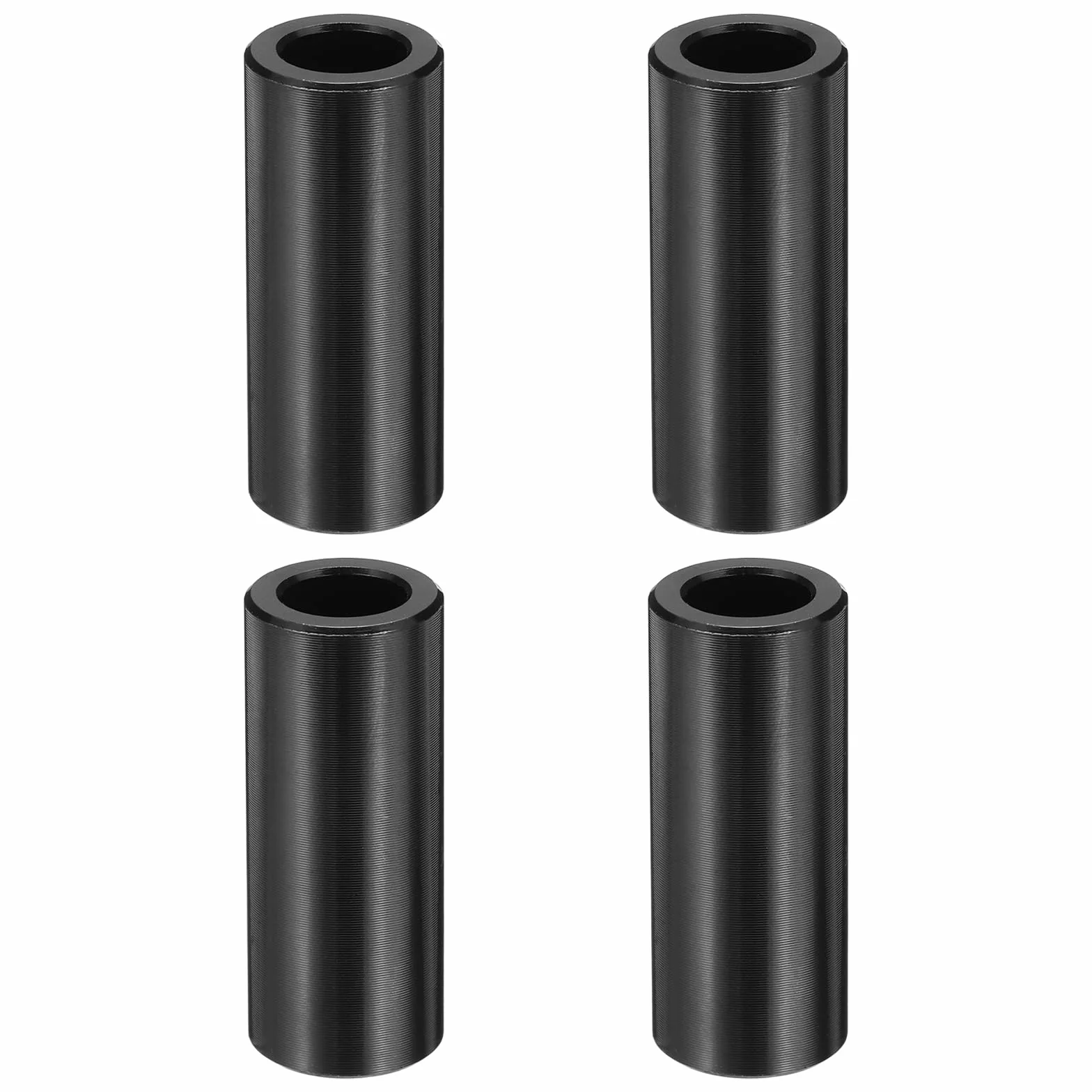 QUARKZMAN Metalowe podkładki dystansowe M8, okrągłe, średnica 8 mm x 12,7 mm OD x 31,8 mm L, aluminiowe tuleje dystansowe bez gwintu, kolumny, izolacja, podkładki dystansowe do śrub M8, czarne