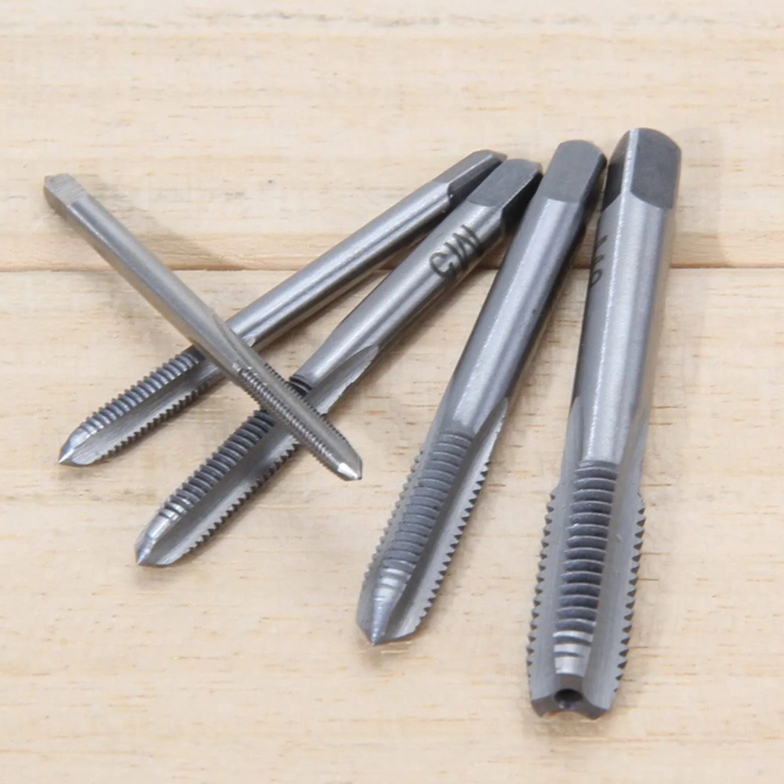 5 szt. gwintowników maszynowych HSS metrycznych, 3 mm, 4 mm, 5 mm, 6 mm, 8 mm, zestaw wierteł do gwintów M3-M8 MINGPING