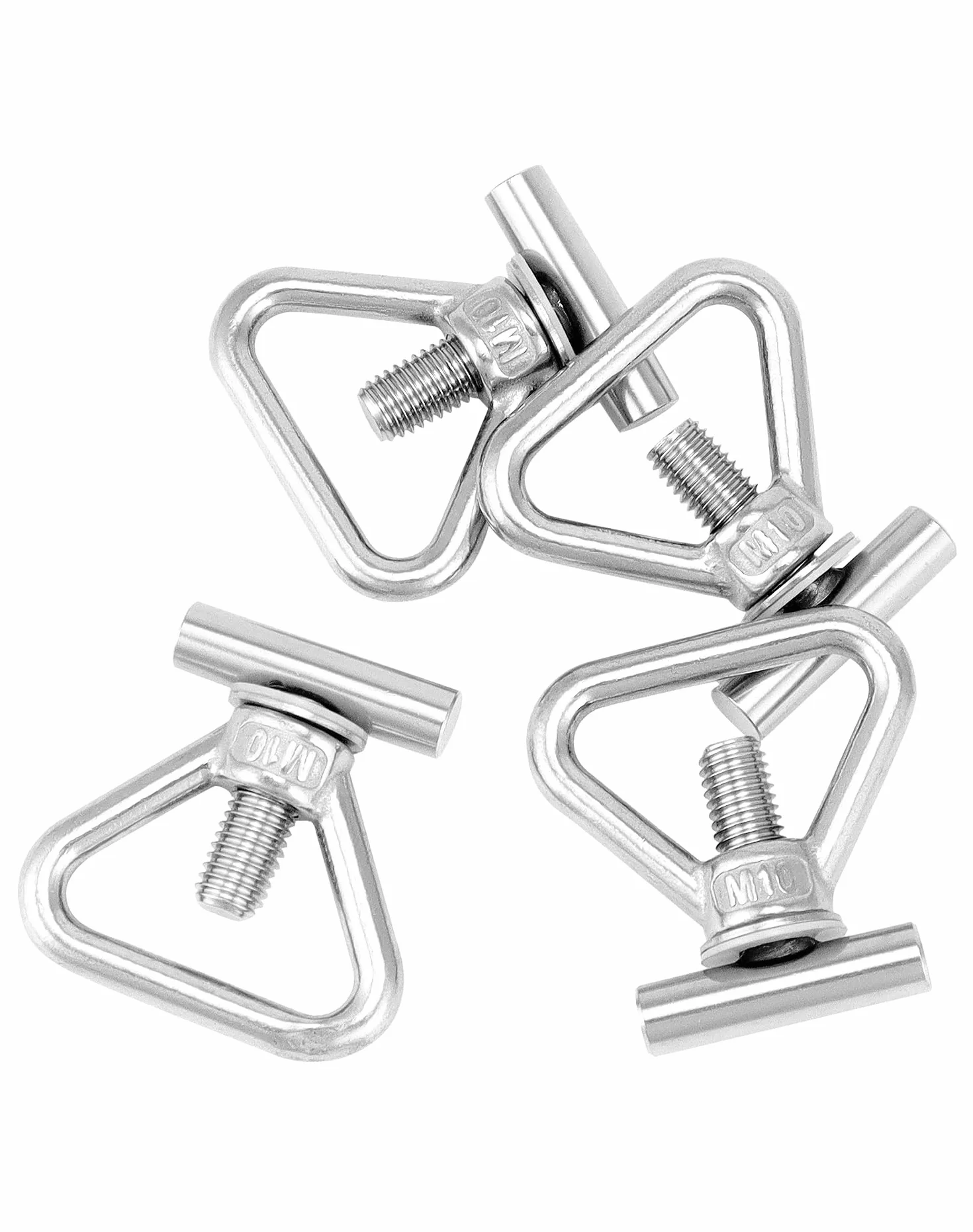 QWORK® 4szt. Ucha mocujące M10 do mocowania ładunku, nakrętki trójkątne ze stali nierdzewnej 304 ze śrubami do VW T5 T6, nośność 100 kg