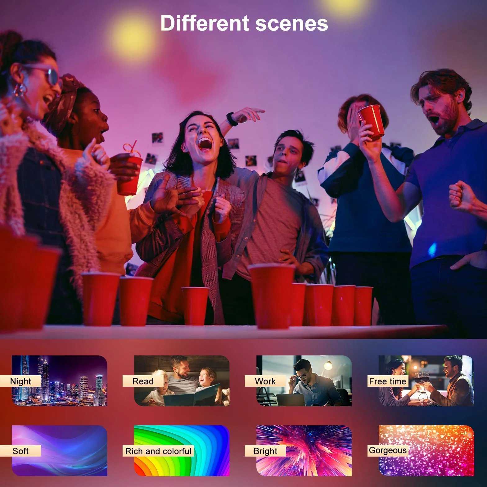 HUTAKUZE Żarówka Alexa E27 Smart LED, 9 W, 806 lm, Wi-Fi, wielokolorowa, ściemniana, sterowanie za pomocą aplikacji, kompatybilne z Alexa Echo, Google Home, nie wymaga koncentratora, ciepła biel /