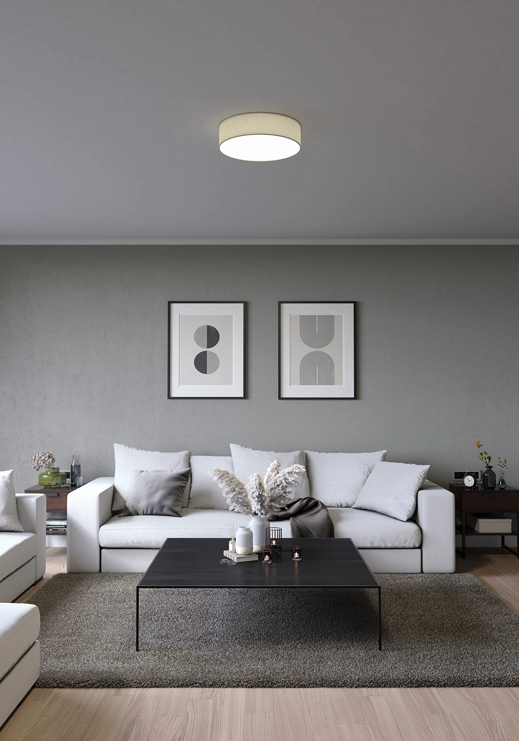 Smartwares Ceiling Dreams Natural lniana lampa sufitowa 40 cm, 3 x wbudowane oprawki E14, do żarówek do 40 W (nie wchodzą w zakres dostawy)
