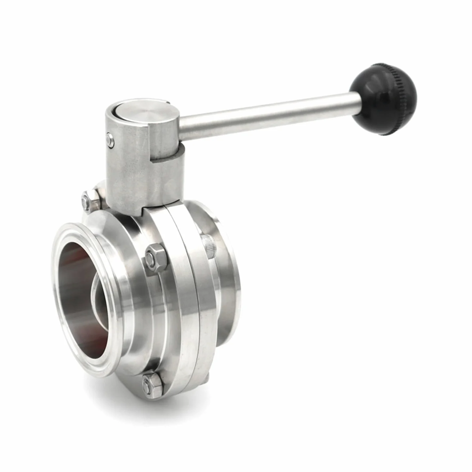 Zawór Motylkowy 1,5 "2 I Quot 38 51 Mm SS304 Sanitarny Potrójny Zacisk Ze Stali Nierdzewnej Produkt Mleczny 50, 64 Szczelny I OszczęDzająCy Wodę(2 inch)