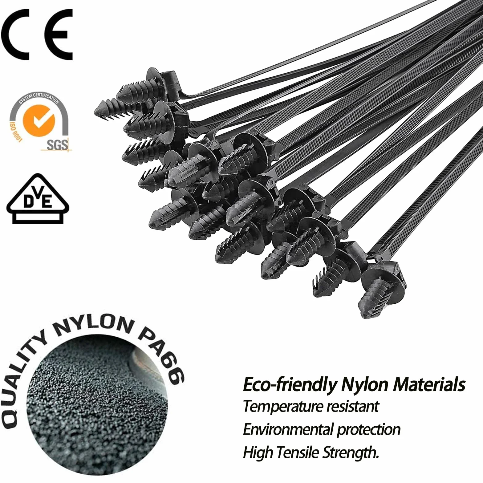 80 sztuk nylonowych mocowanych na wcisk opasek kablowych, 21 cm x 0,4 cm wytrzymałe nylonowe mocowanie na wcisk samozamykający się asortyment odporny na promieniowanie UV do wiązania przewodów wewnętrznych (czarny)