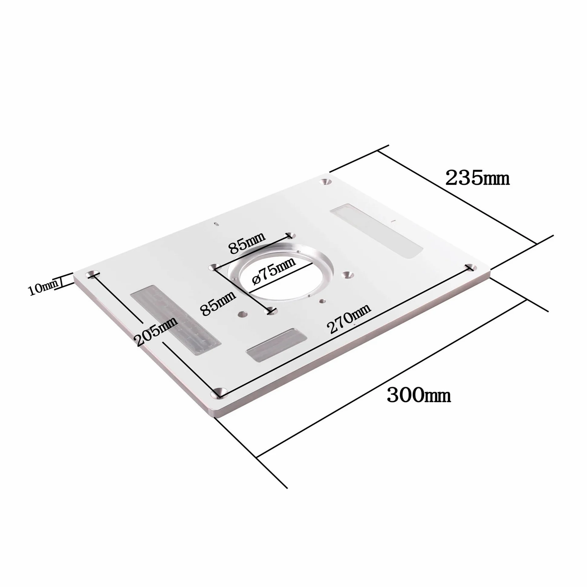 Uniwersalna Wielofunkcyjna Elektryczna Frezarka Do Drewna Przycinania Flip Plate Prowadnica Stołu Router Wkładka Płytka Obróbki Precyzja, Odporność Na ZużYcie(Black)