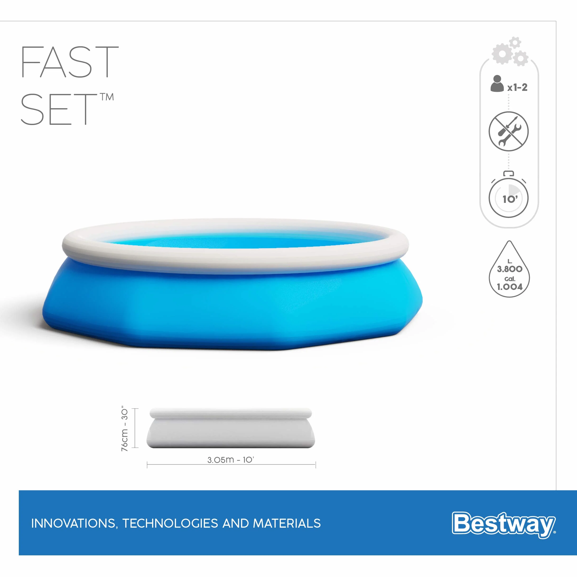 Bestway Fast Set basen okrągły 305 x 76 cm