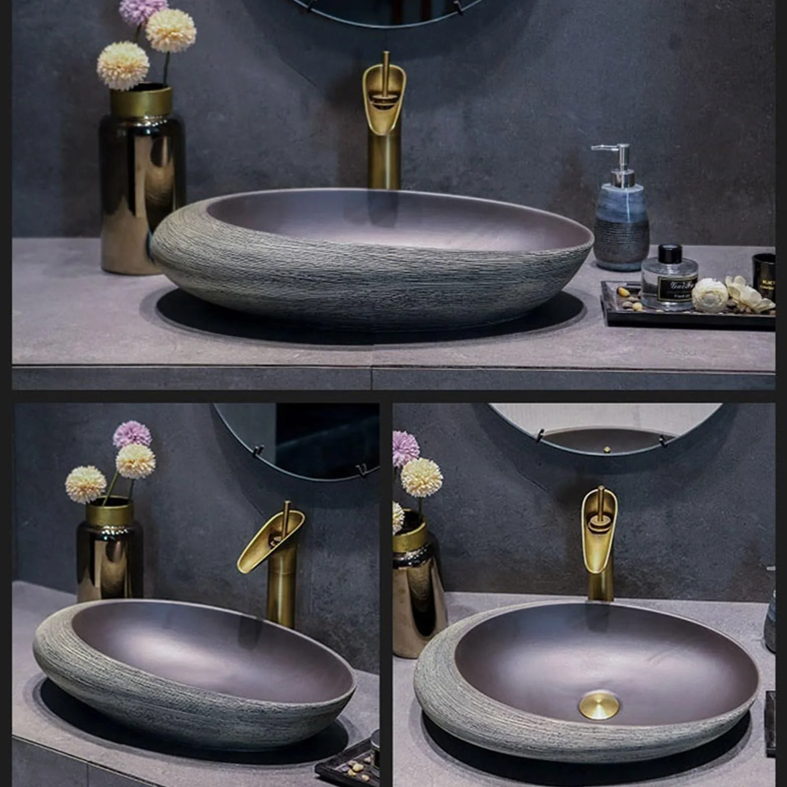 Umywalka Nablatowa, Umywalka Wisząca, Umywalka Typu „Miska”, Wysokiej Jakości Umywalki Łazienkowe W Stylu Retro, Umywalka Hotelowa, Umywalka Ceramiczna Nablatowa, Umywalka Dom