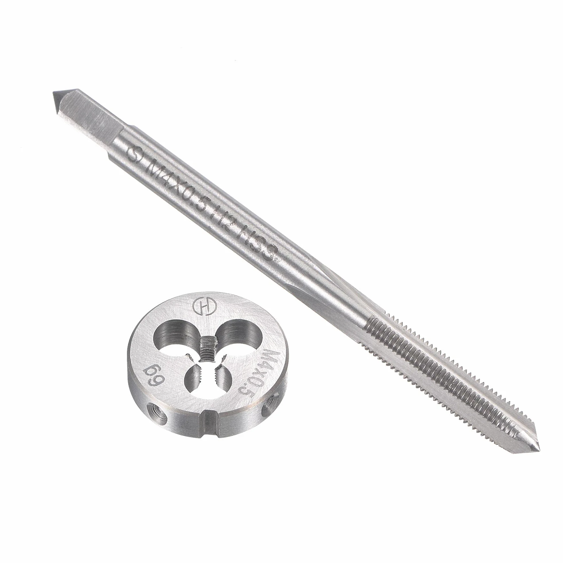 Zestaw gwintowników i narzynek metrycznych M4 x 0,5 mm, gwintownik maszynowy z okrągłą narzynką, zestaw gwintowników i narzynek do naprawy gwintów śrub nakrętkowych