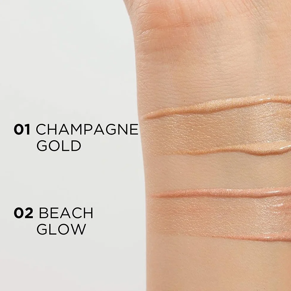 Eveline Cosmetics Varit płynny rozświetlacz do twarzy i ciała – nr 01 Champagne Gold | wszechstronna formuła na policzki, oczy, usta i ciało | wzbogacony witaminą C i wyciągiem z irysa